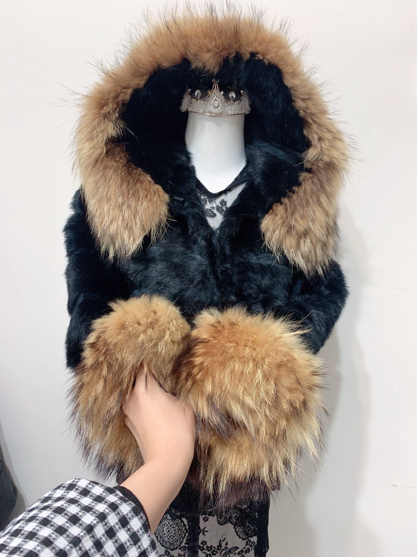 Vintage Black Genuine Fur Coat