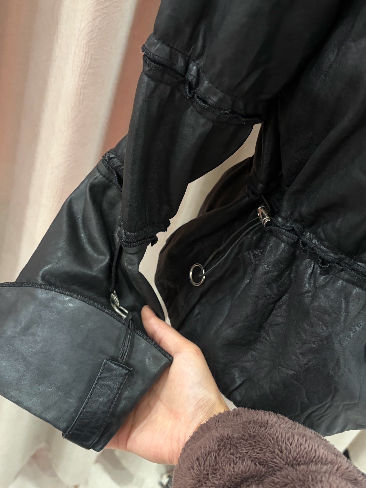 Vintage genuine fur and leather coat
