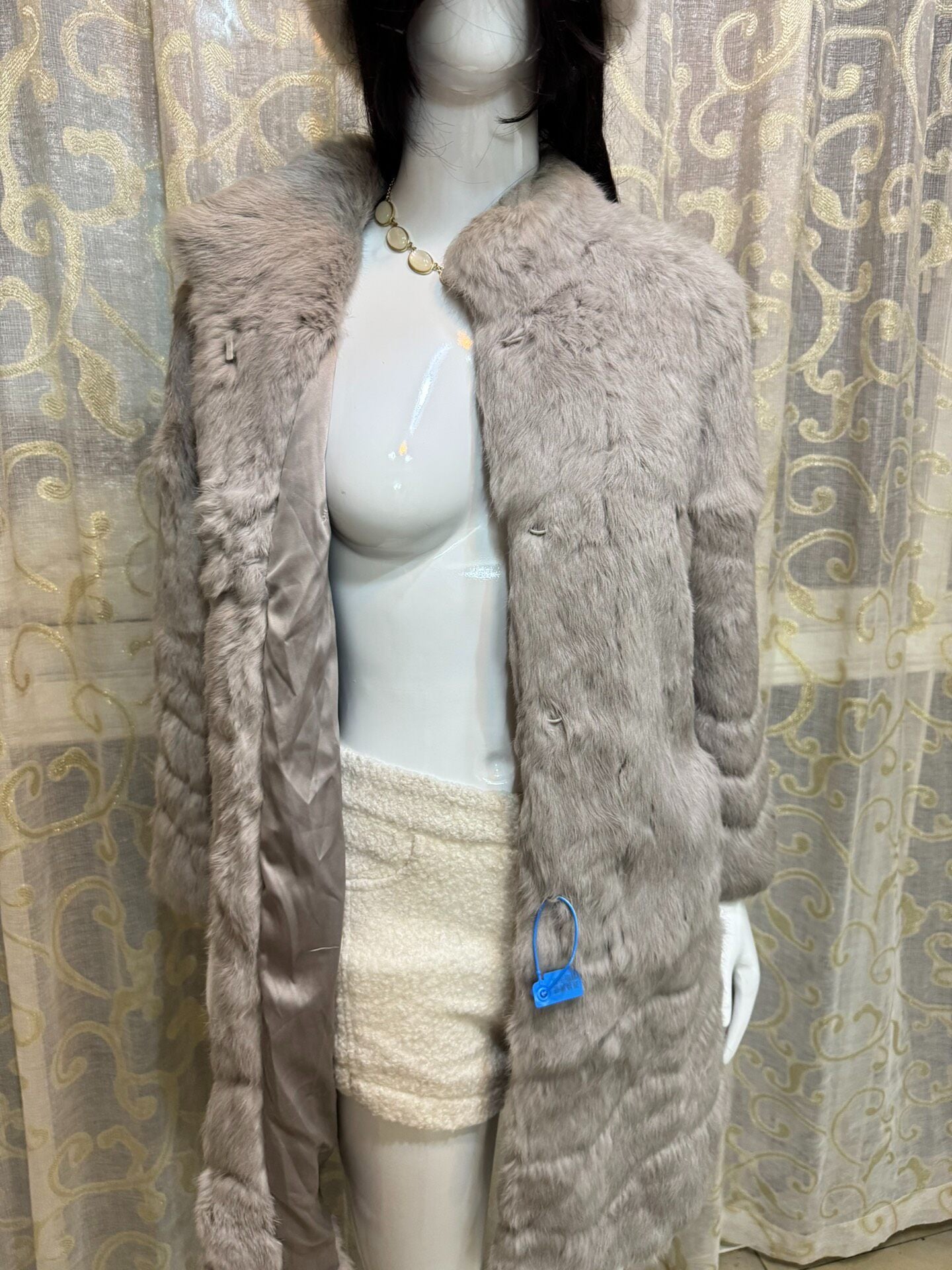 Vintage Grey Genuine Fur Coat