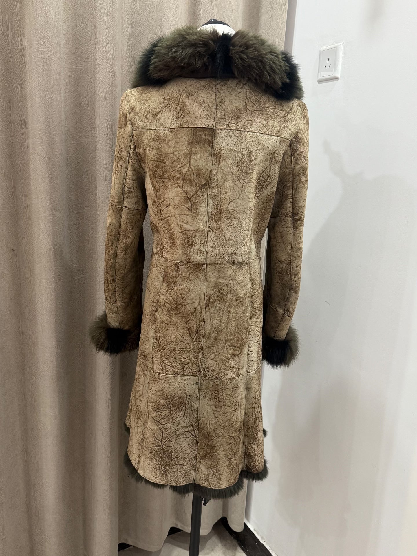 Vintage long real fur coat