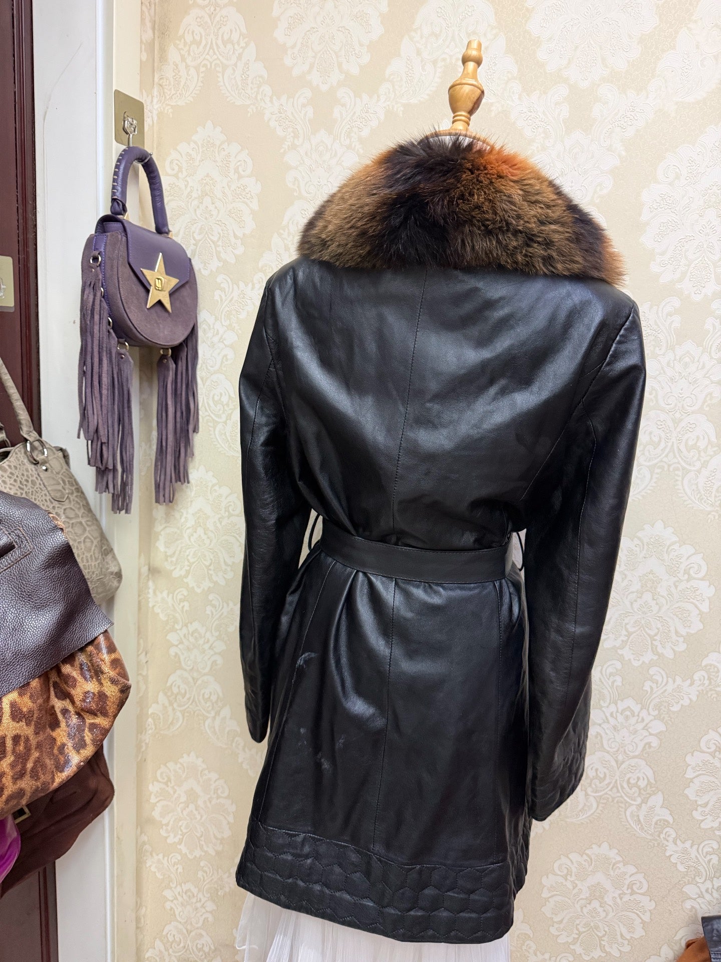 Vintage black genuine fur coat