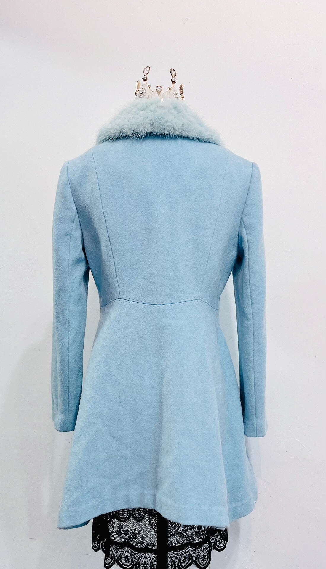 Vintage Blue Genuine Fur Coat