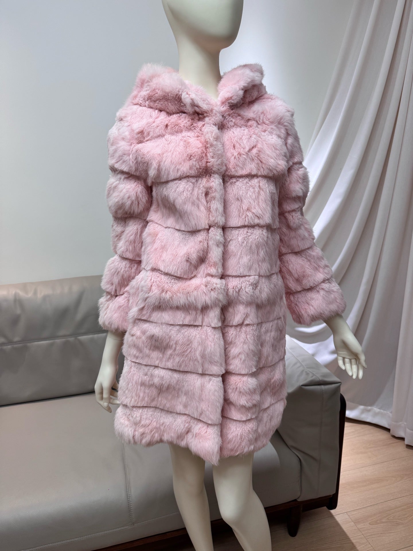 Vintage Pink Genuine Fur Coat
