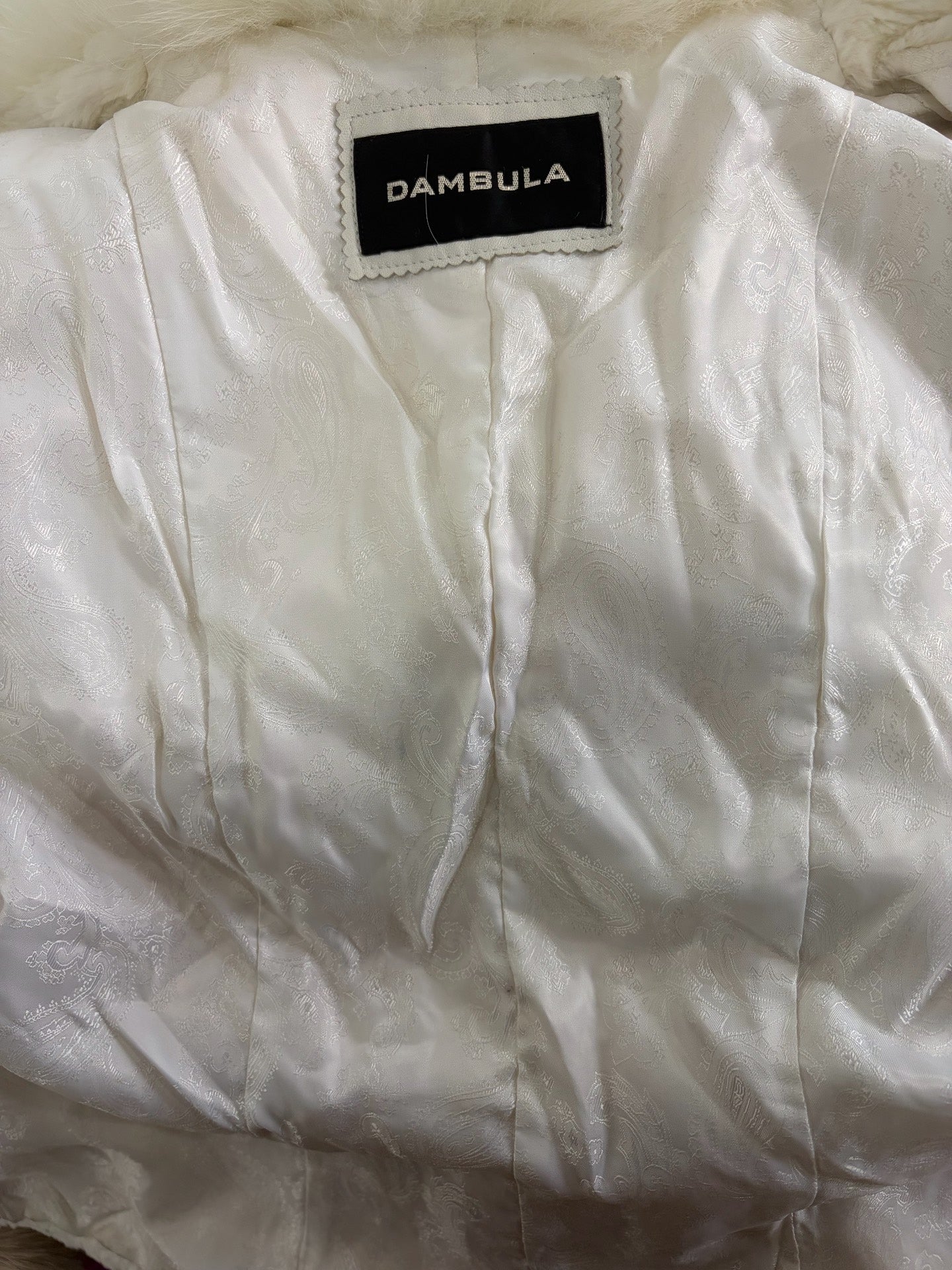 Vintage white genuine fur coat
