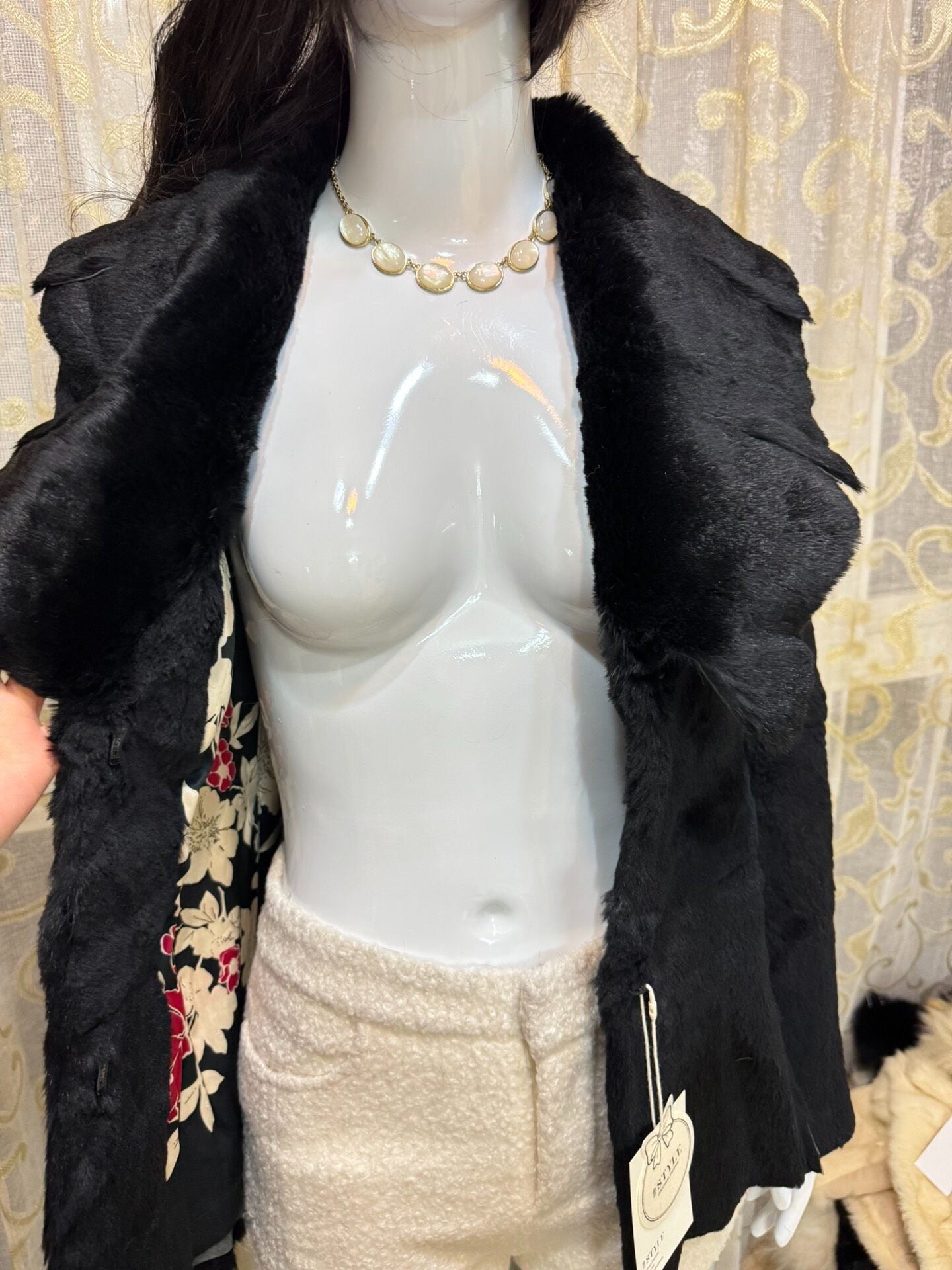 Vintage Black Genuine Fur Coat