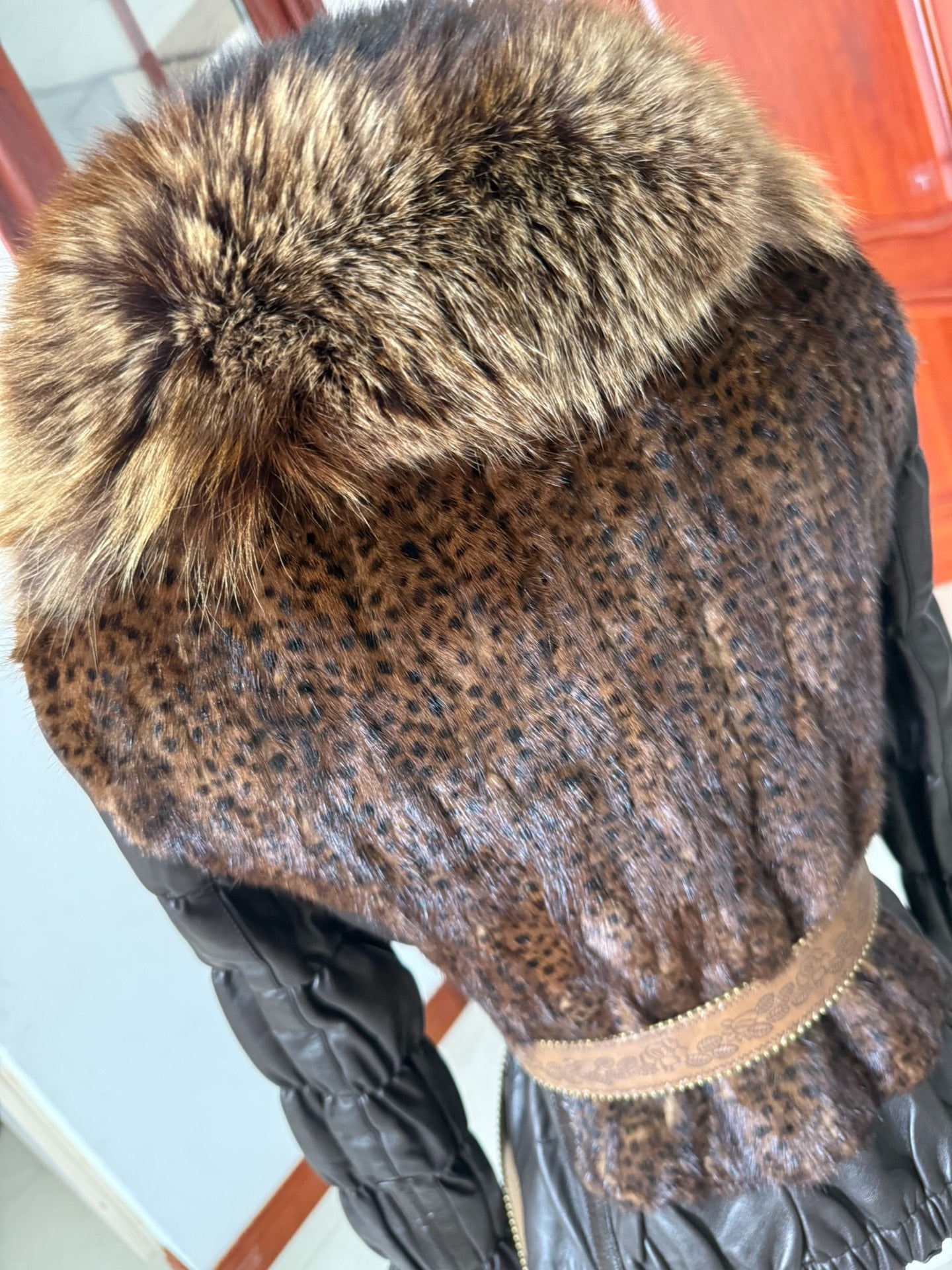 Vintage black genuine fur coat