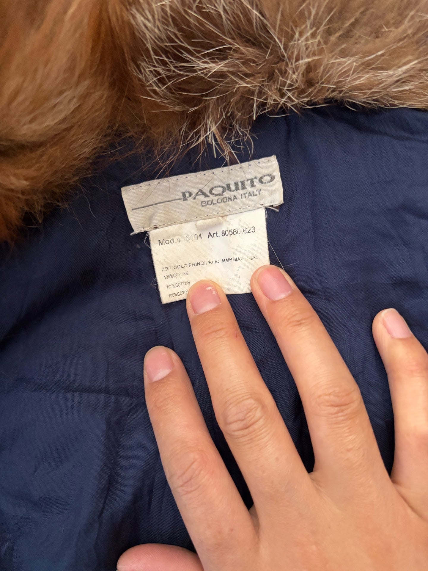 Vintage Italian PAQUITO fox fur collar coat