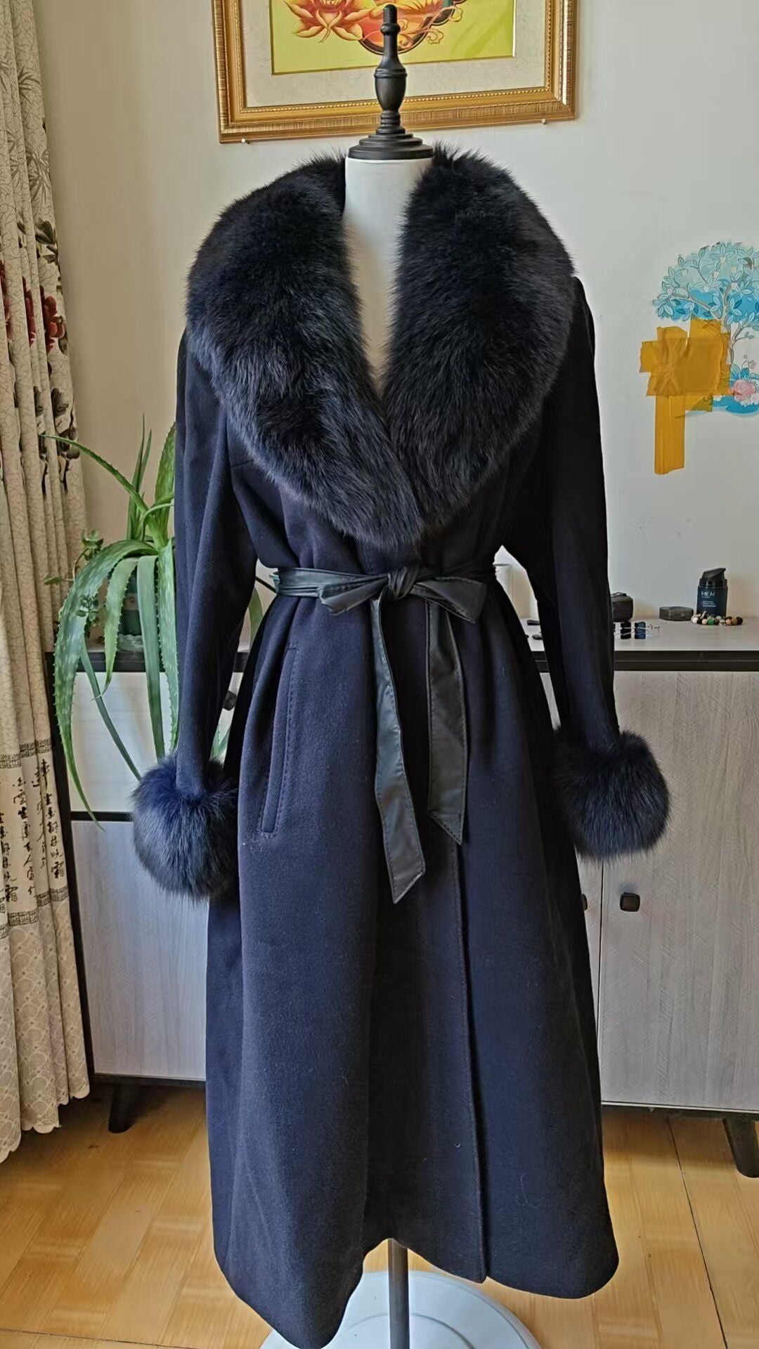 Vintage dark blue wool coat