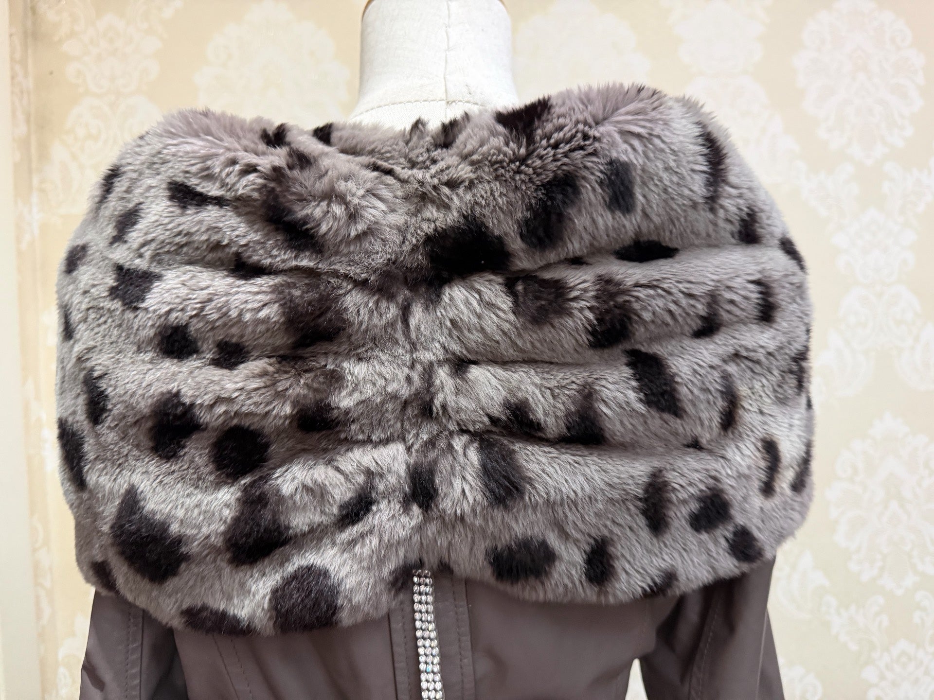 Vintage Grey Genuine Fur Coat