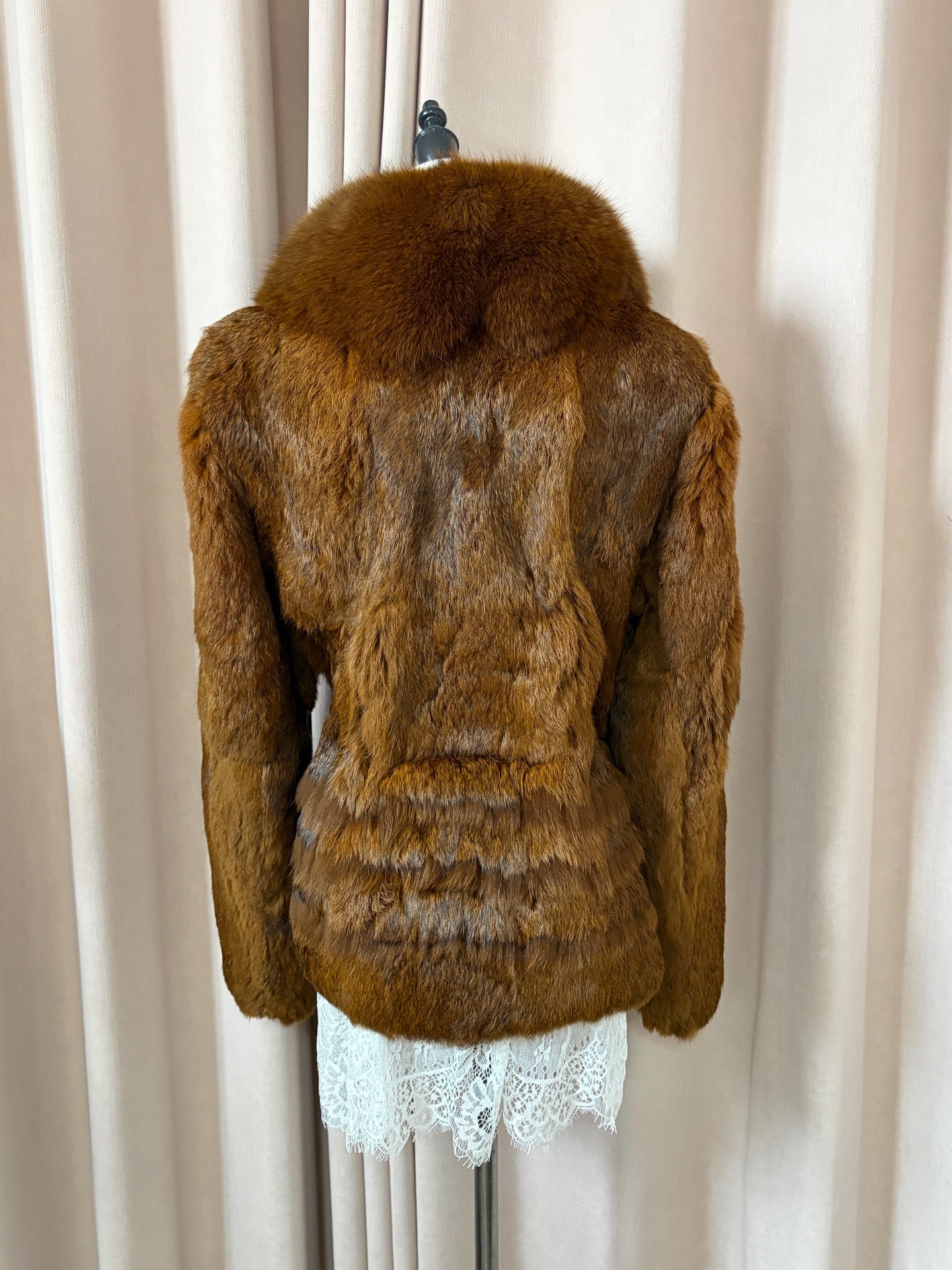 Vintage brown real fur coat