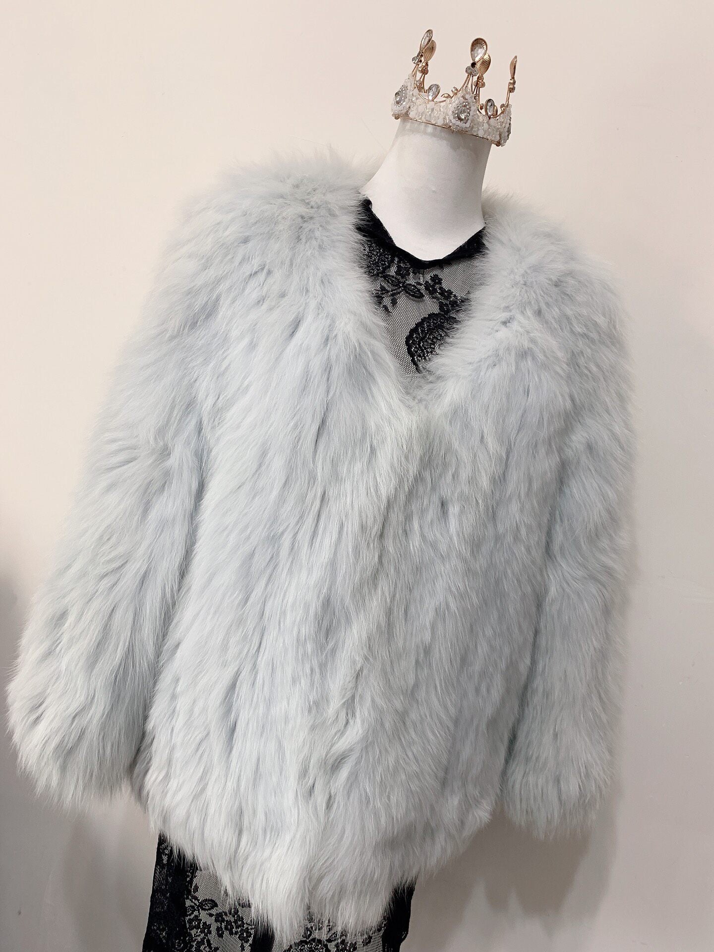 Vintage Blue Genuine Fur Coat