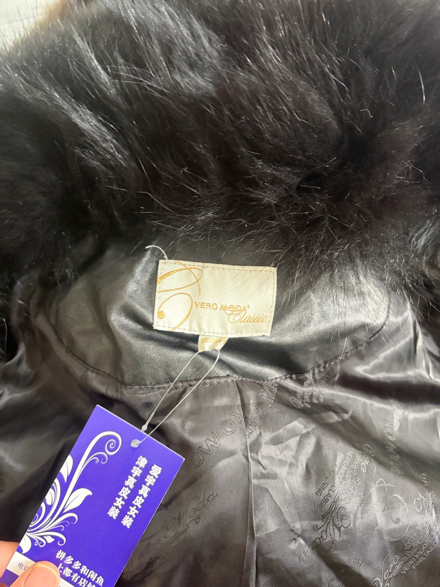 Vintage black genuine fur coat