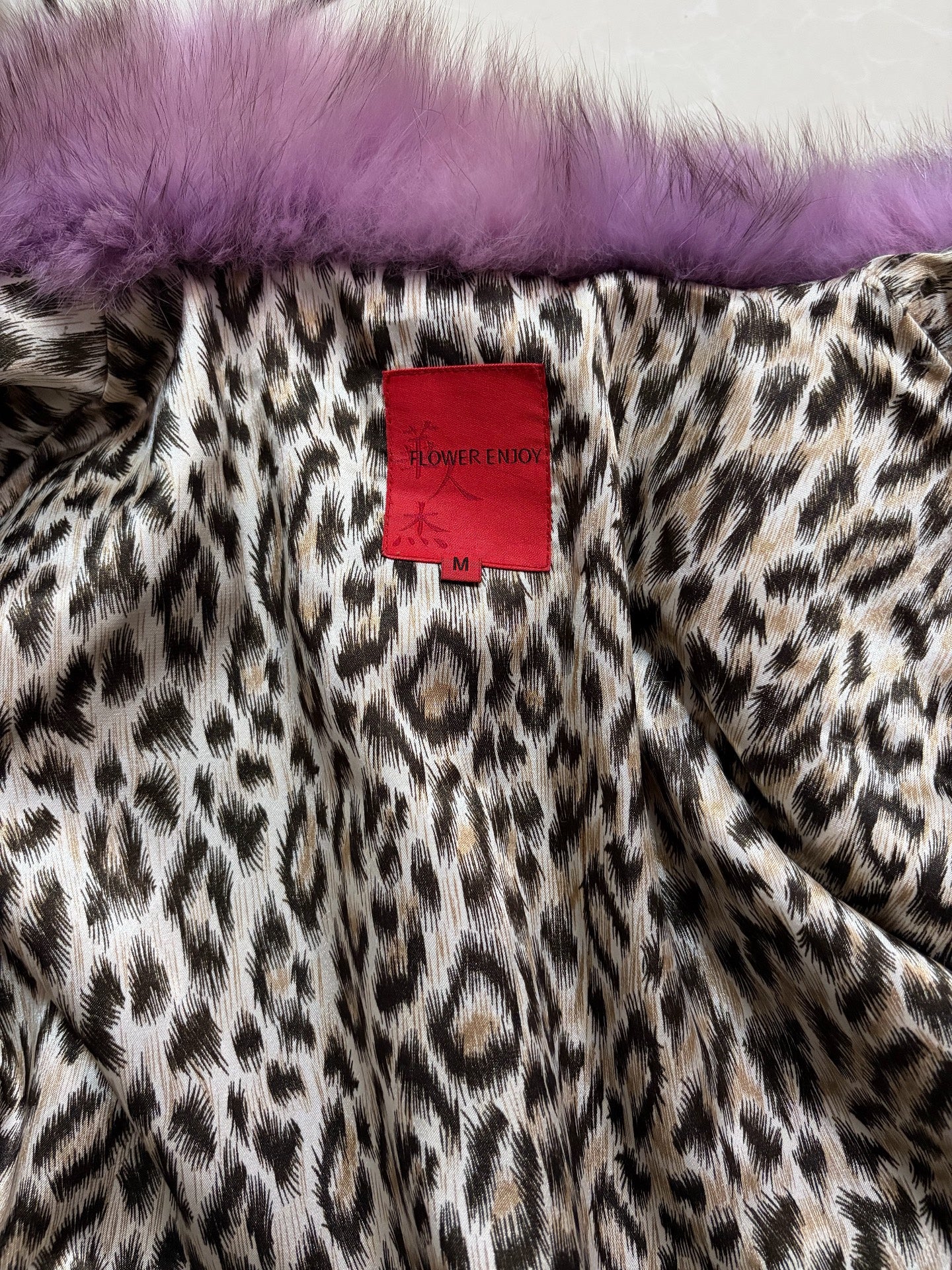 Vintage purple real fur coat