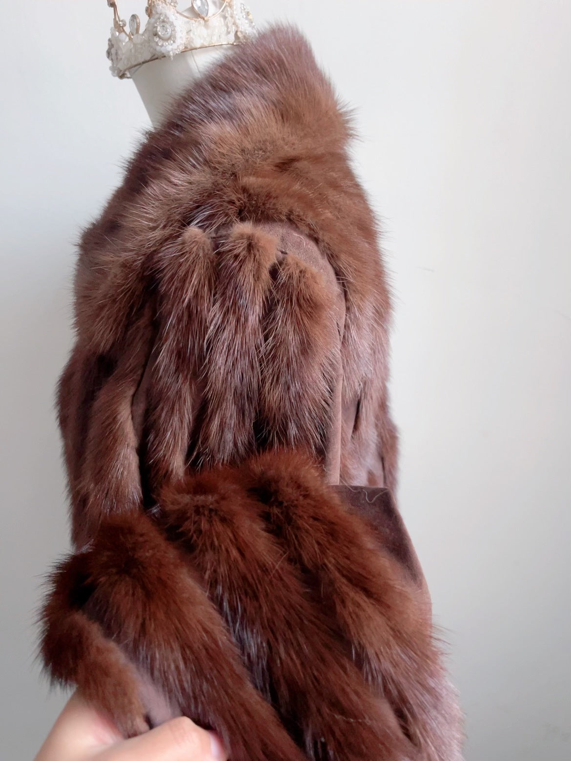 Vintage Dark Brown Genuine Fur Coat