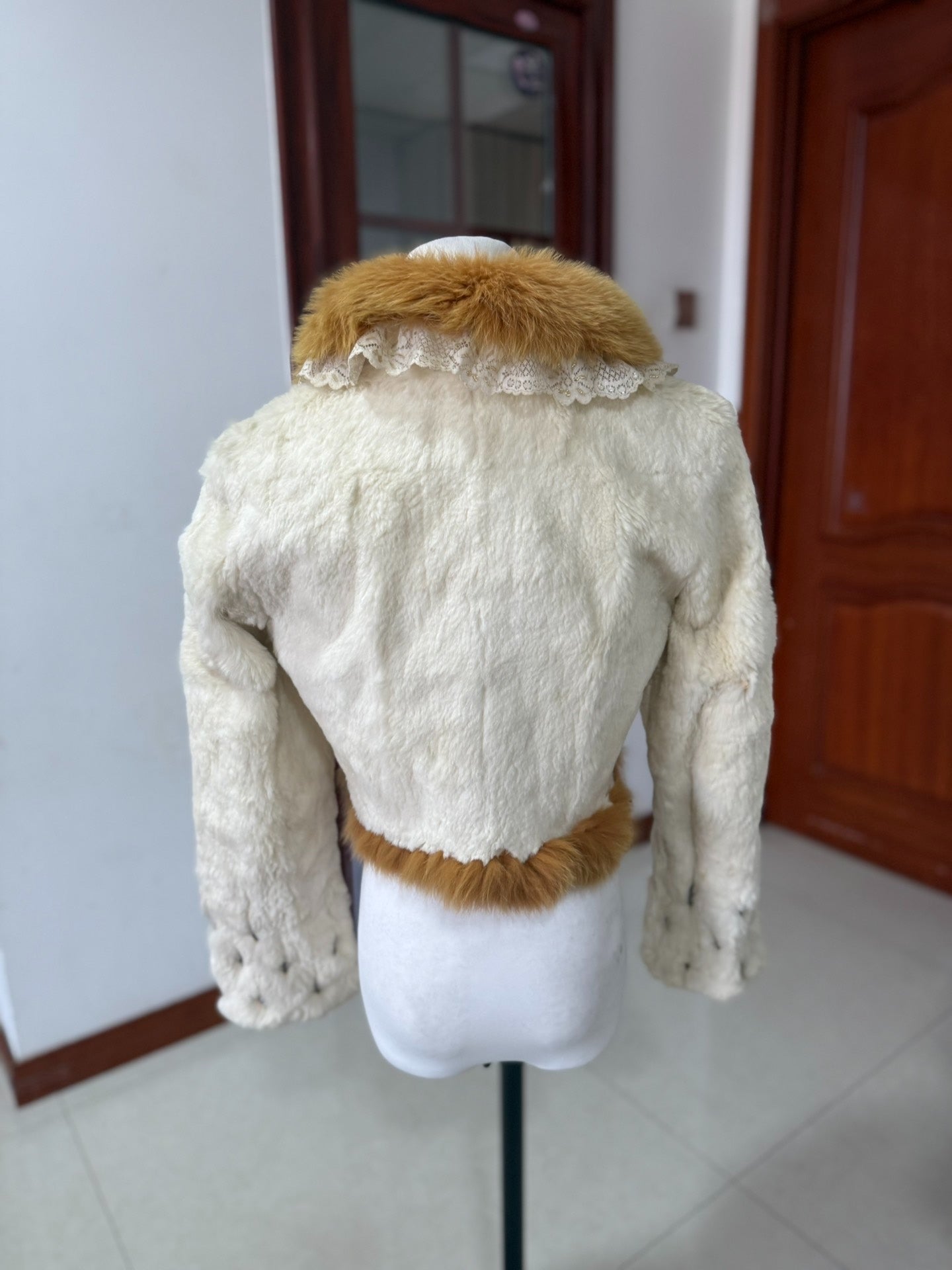 Vintage white rabbit fur coat