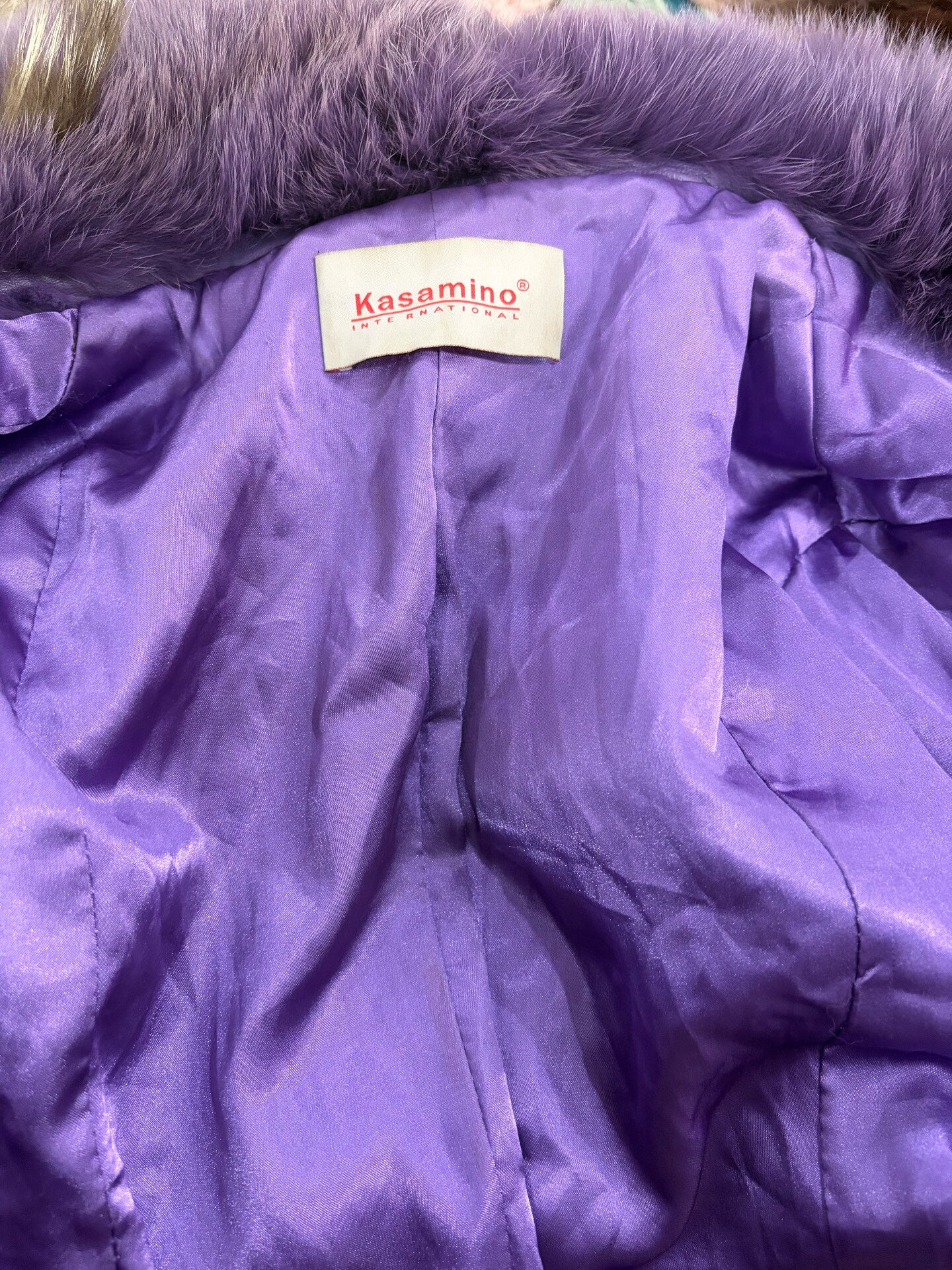 Vintage purple genuine fur coat
