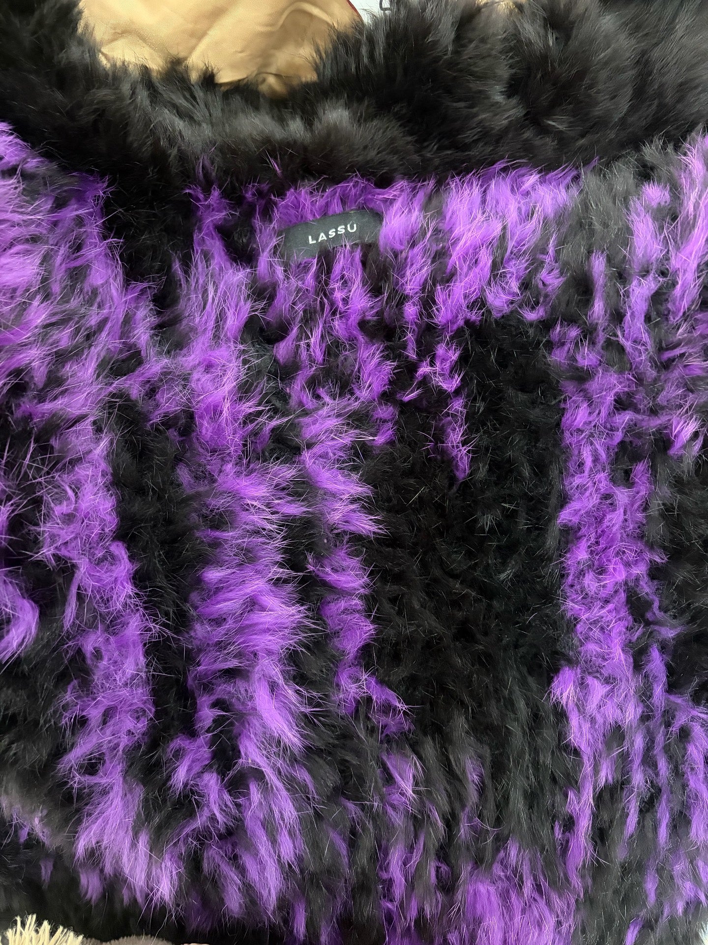 Vintage double-sided knit genuine fur coat