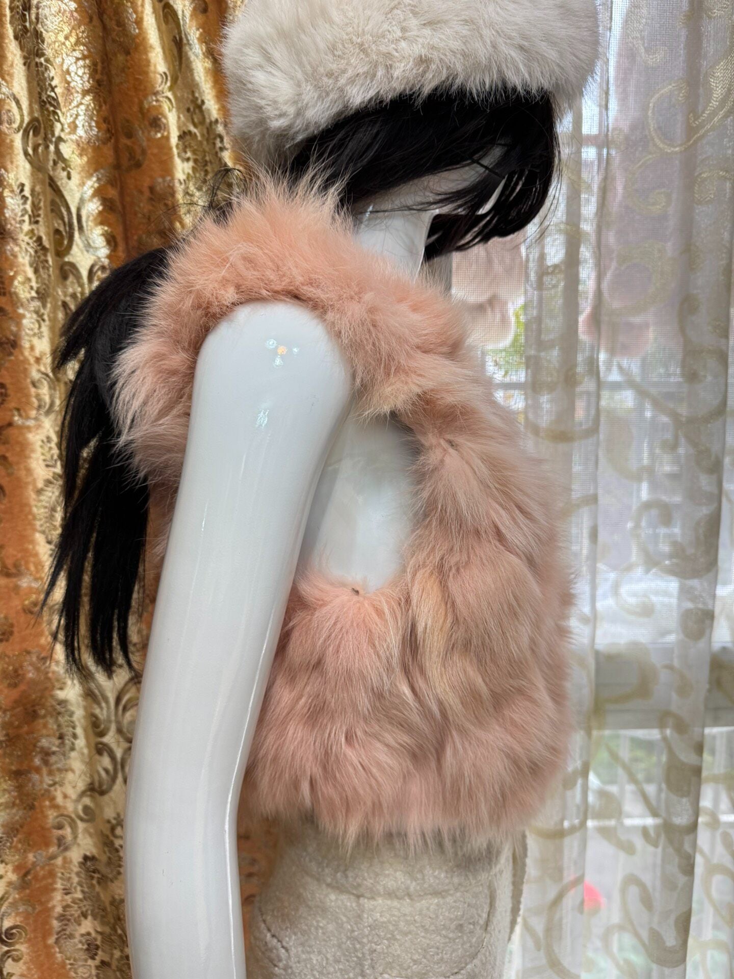 Vintage Pink Genuine Fur Coat