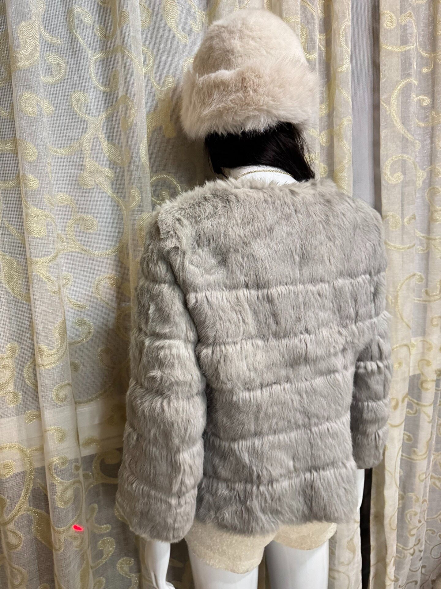 Vintage Grey Genuine Fur Coat