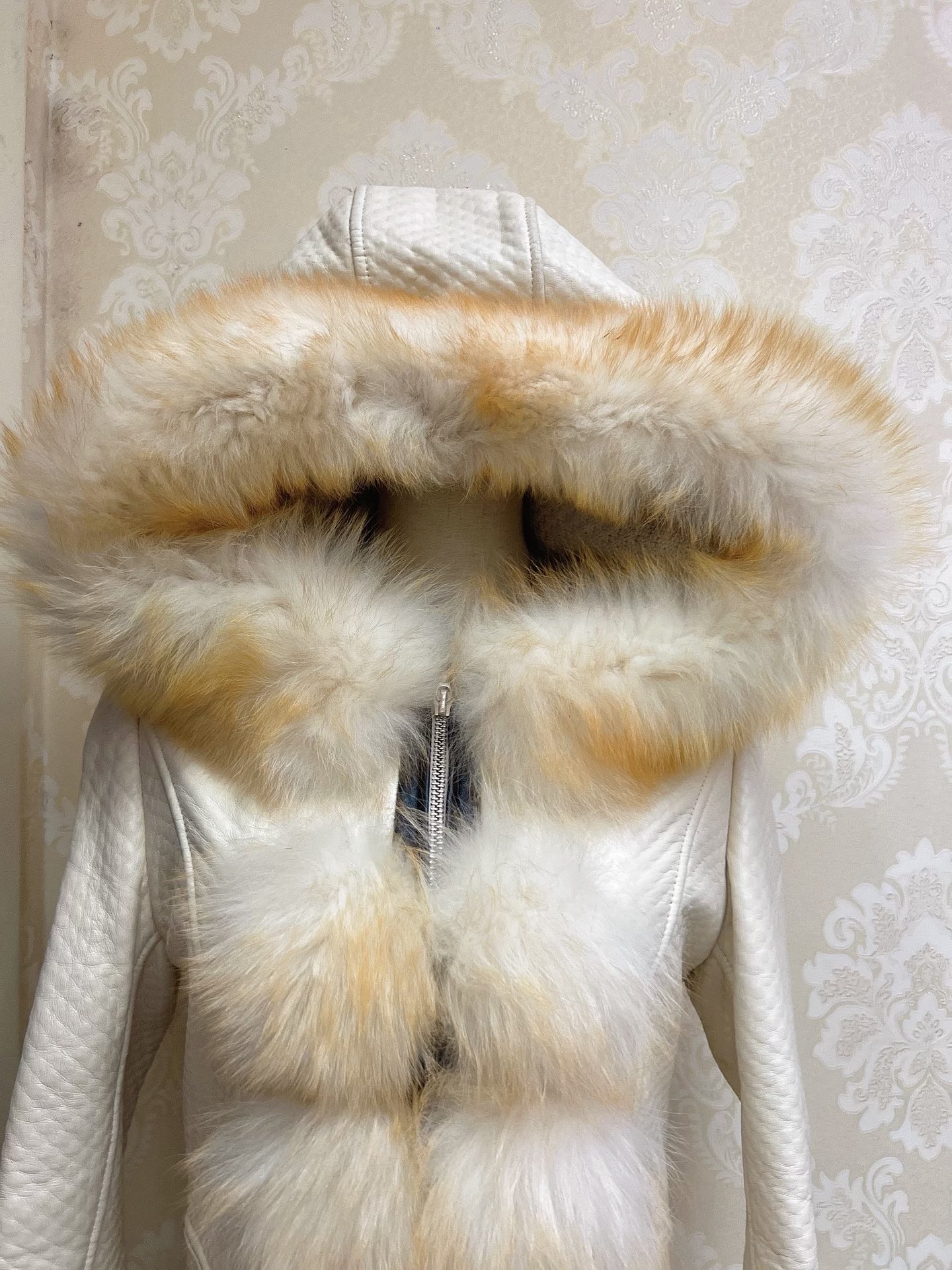 Vintage White Genuine Fur Coat