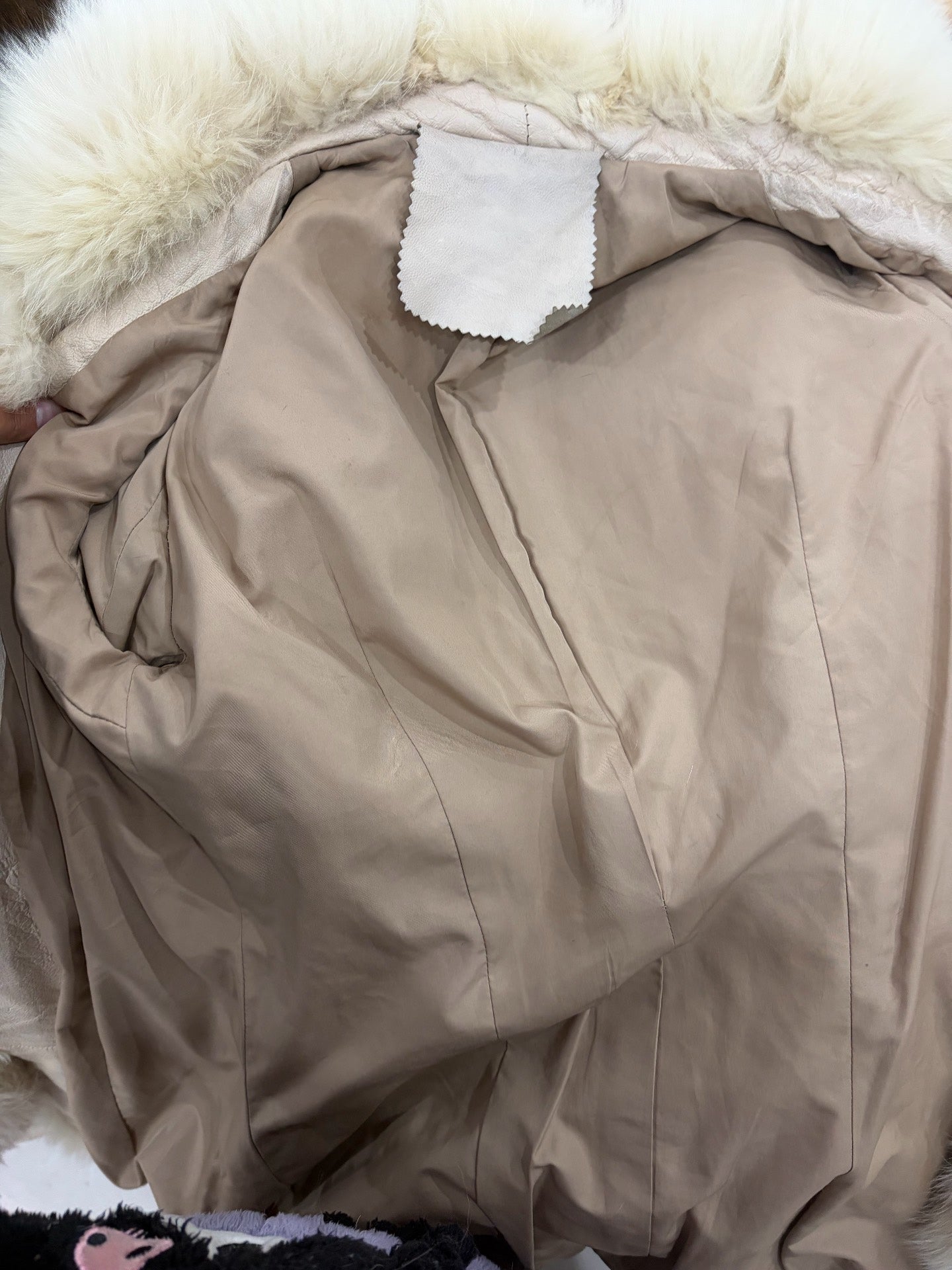 Vintage off-white fox fur coat