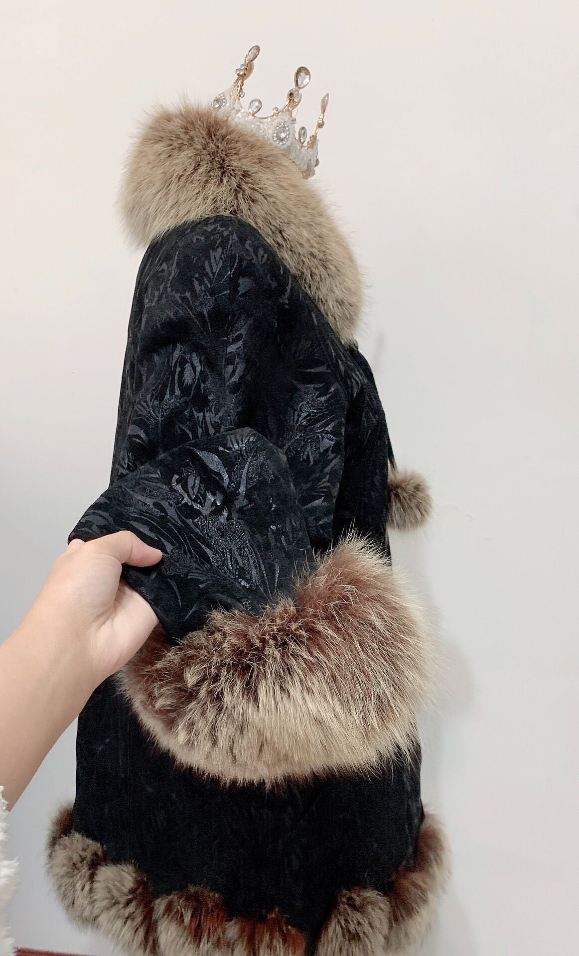 Vintage Black Genuine Fur Coat