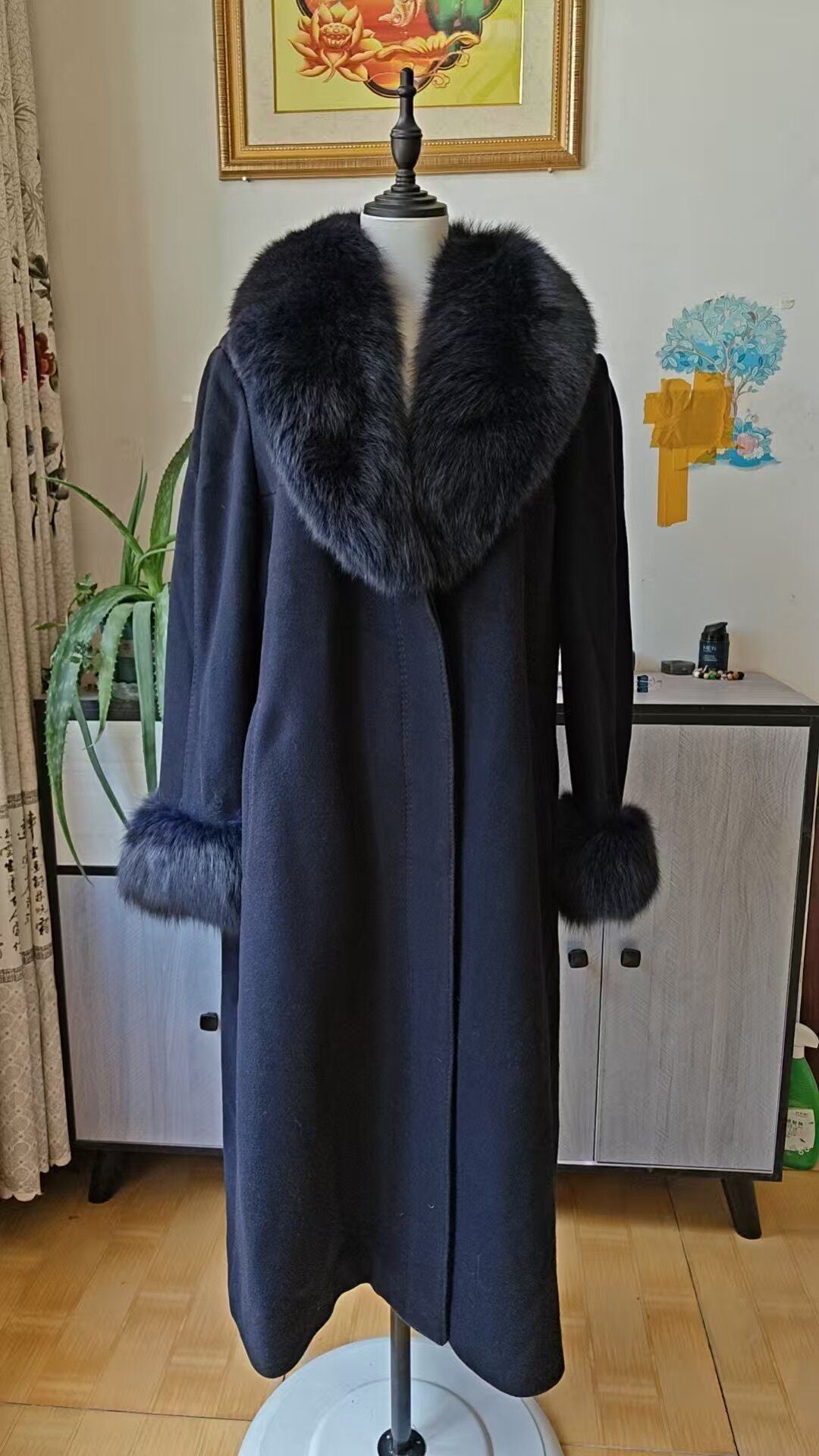 Vintage dark blue wool coat