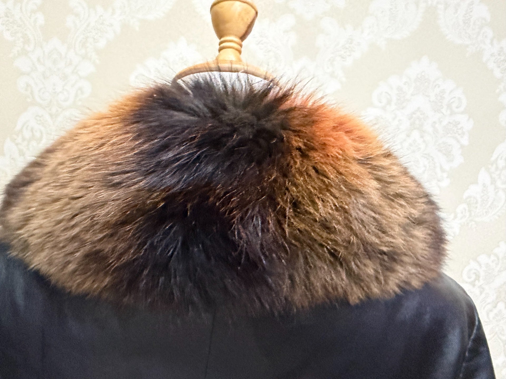 Vintage black genuine fur coat