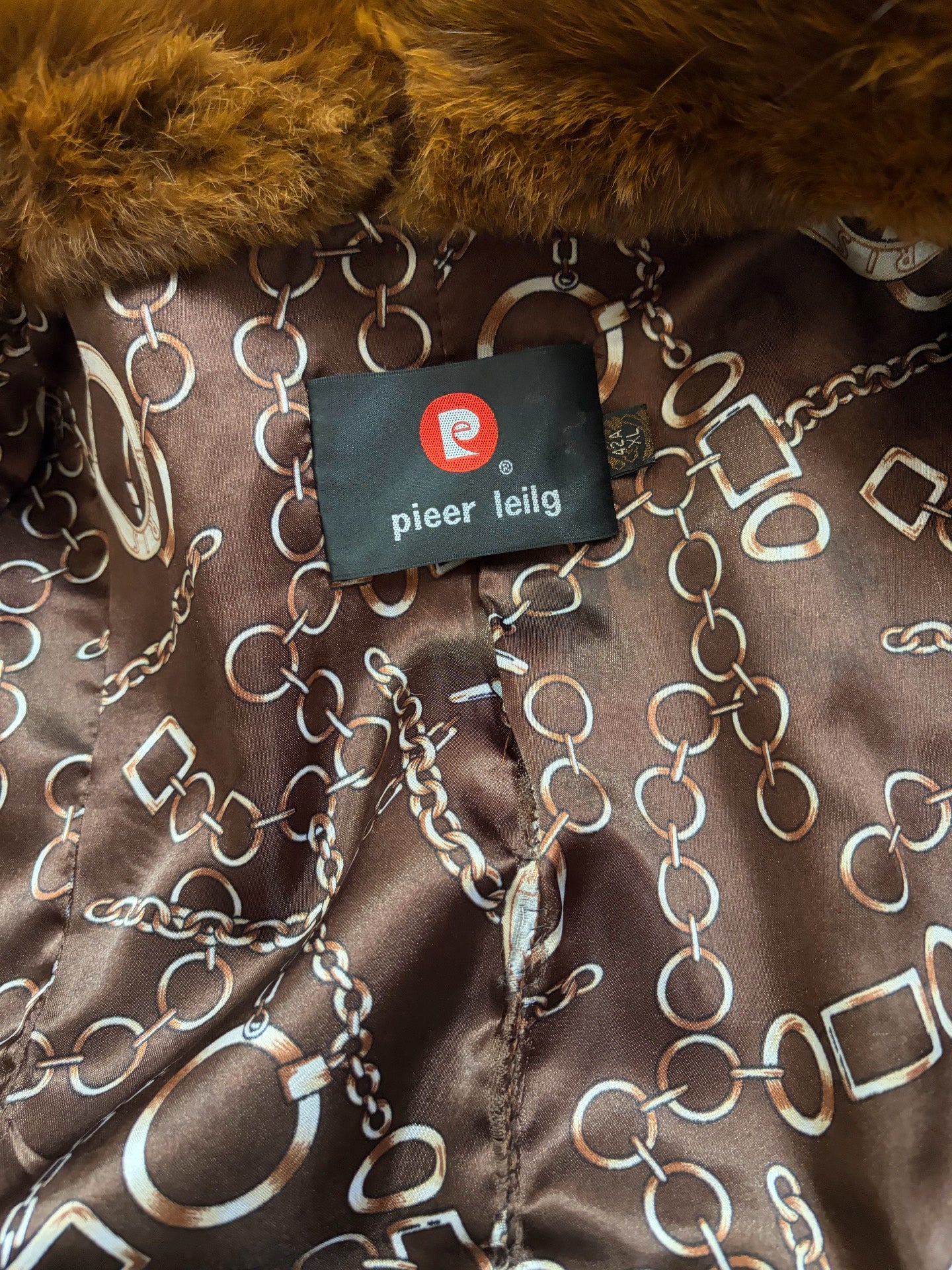 Vintage brown real fur coat