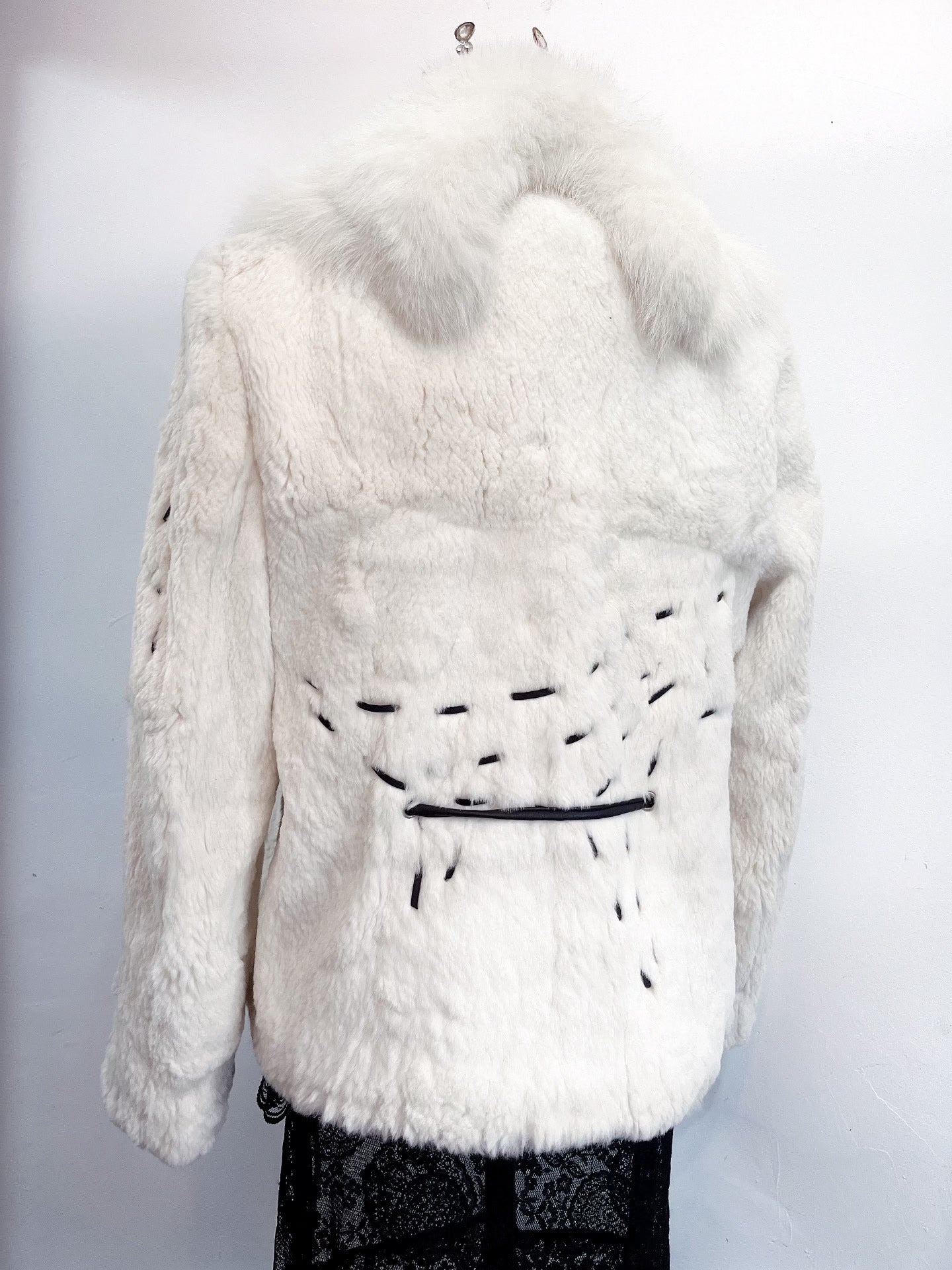Vintage White Genuine Fur Coat