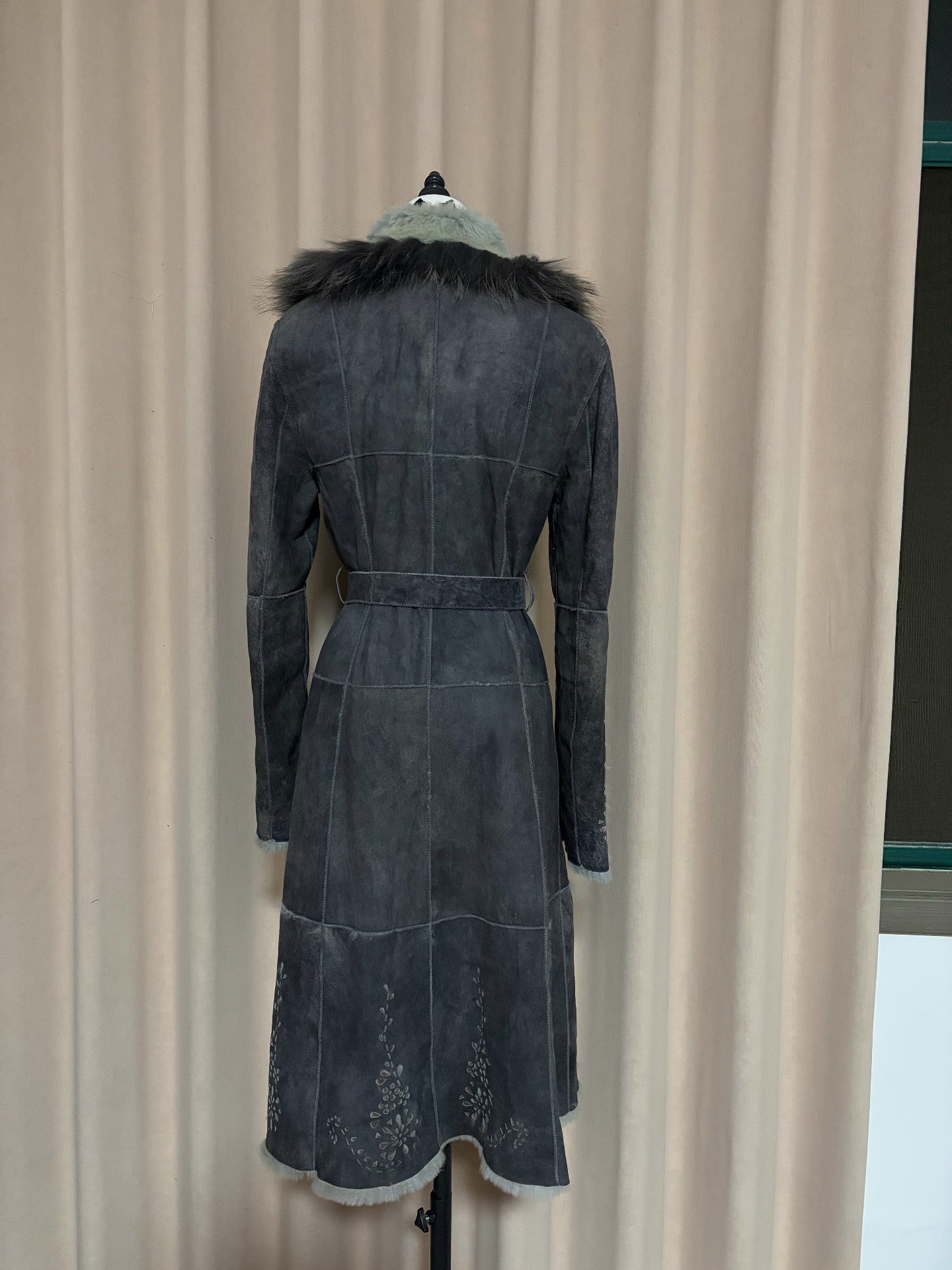 Vintage long genuine fur coat