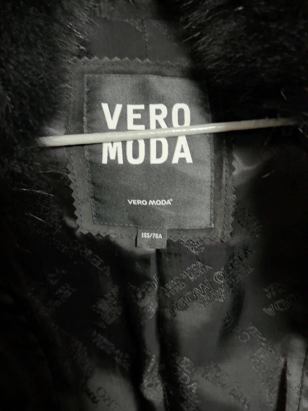 Vintage black mid-length genuine fur coat