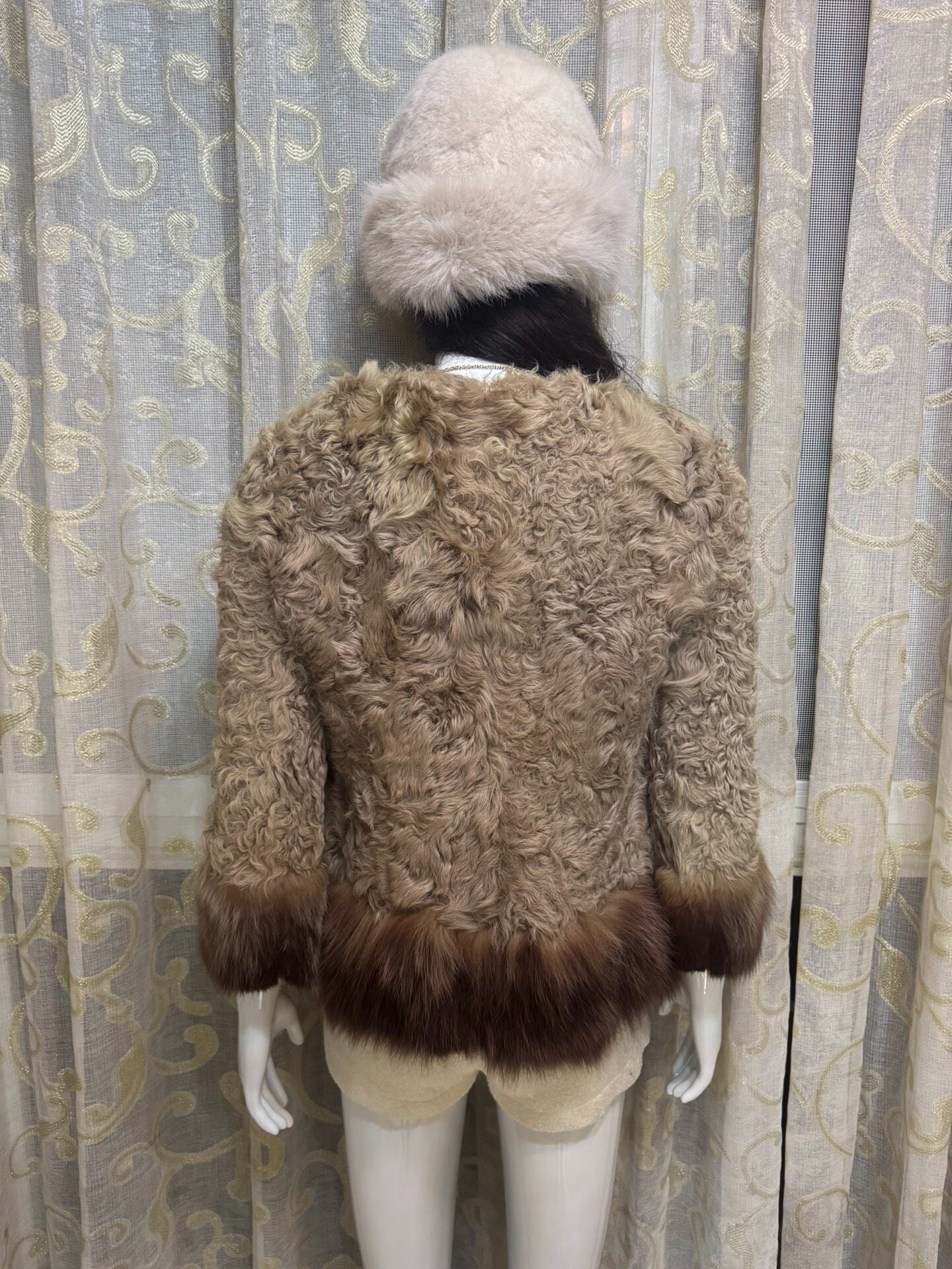 Vintage brown genuine fur coat