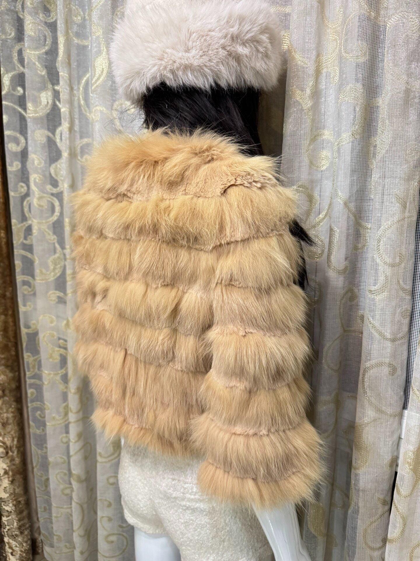 Vintage brown genuine fur coat