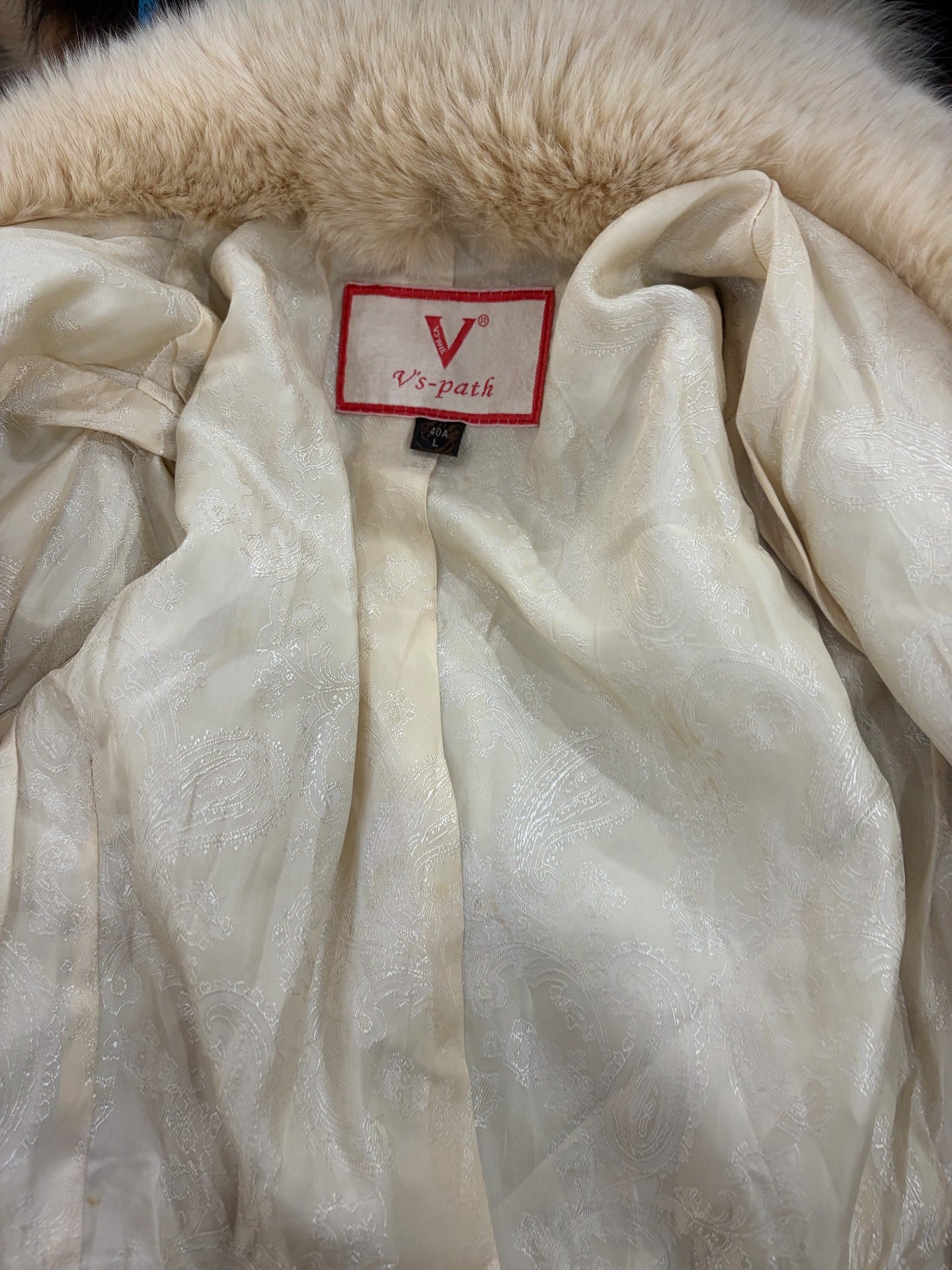 Vintage light apricot genuine fur coat