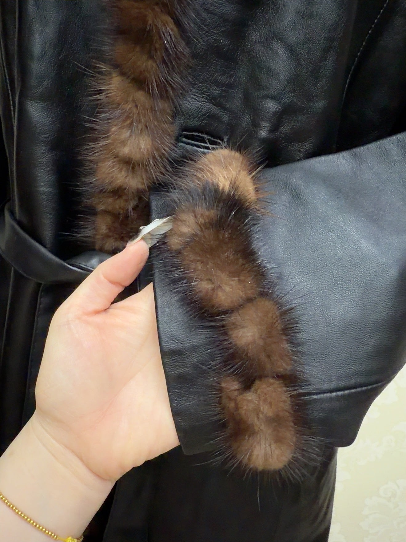 Vintage Black Genuine Fur Coat