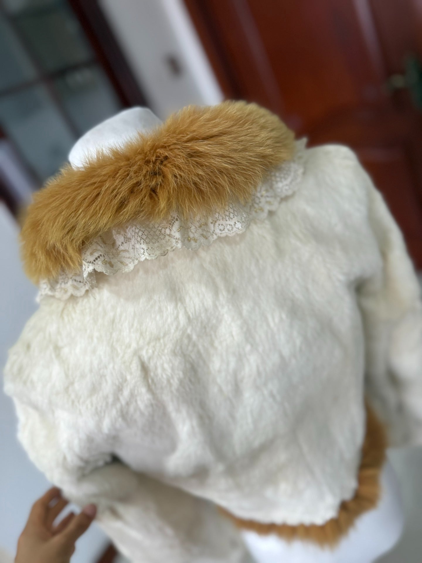 Vintage white rabbit fur coat
