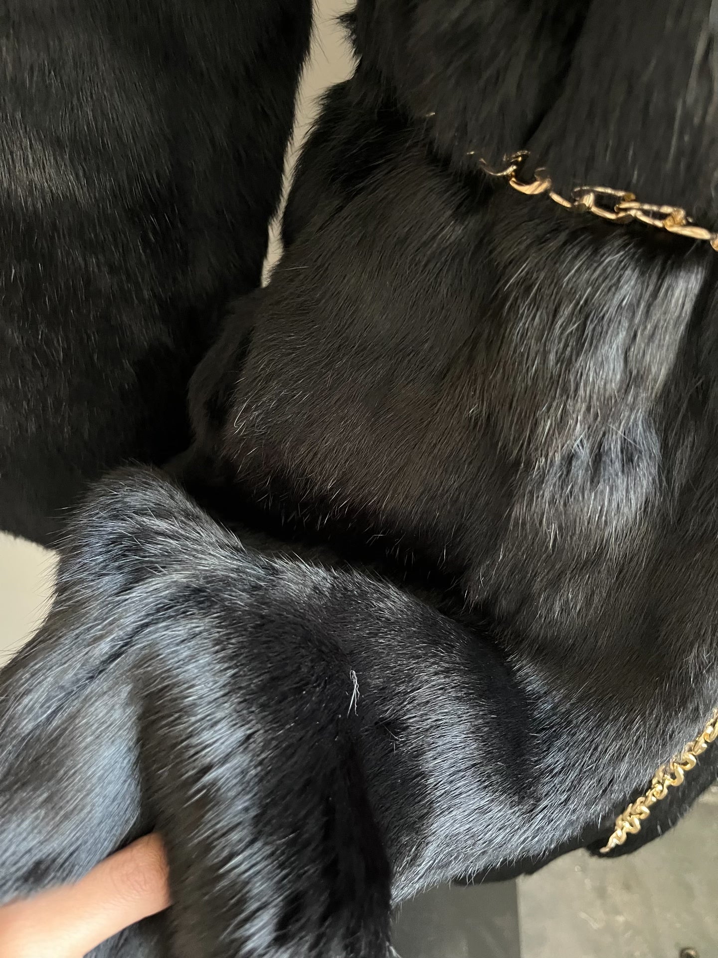 Vintage Black Genuine Fur Coat