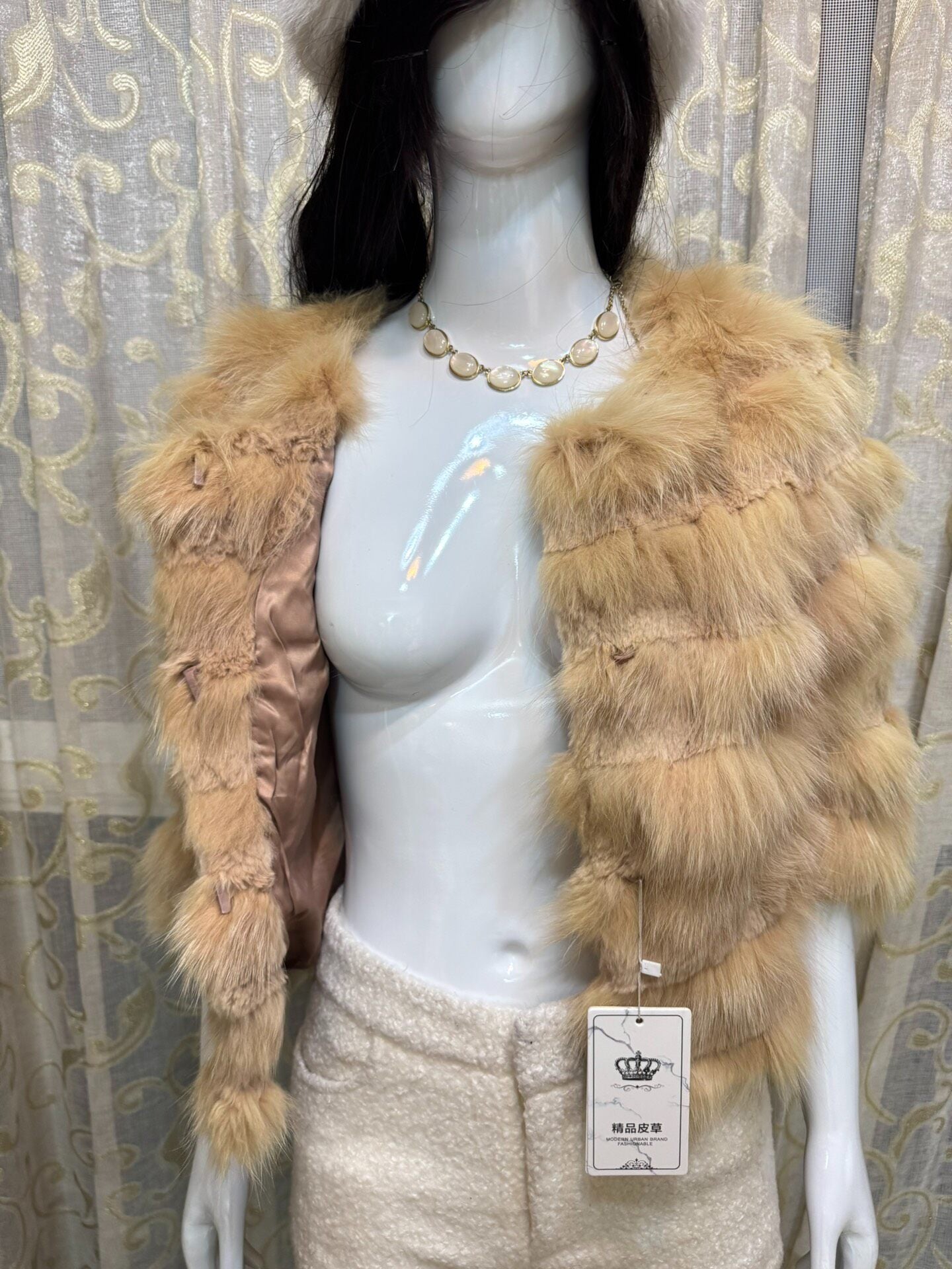 Vintage brown genuine fur coat