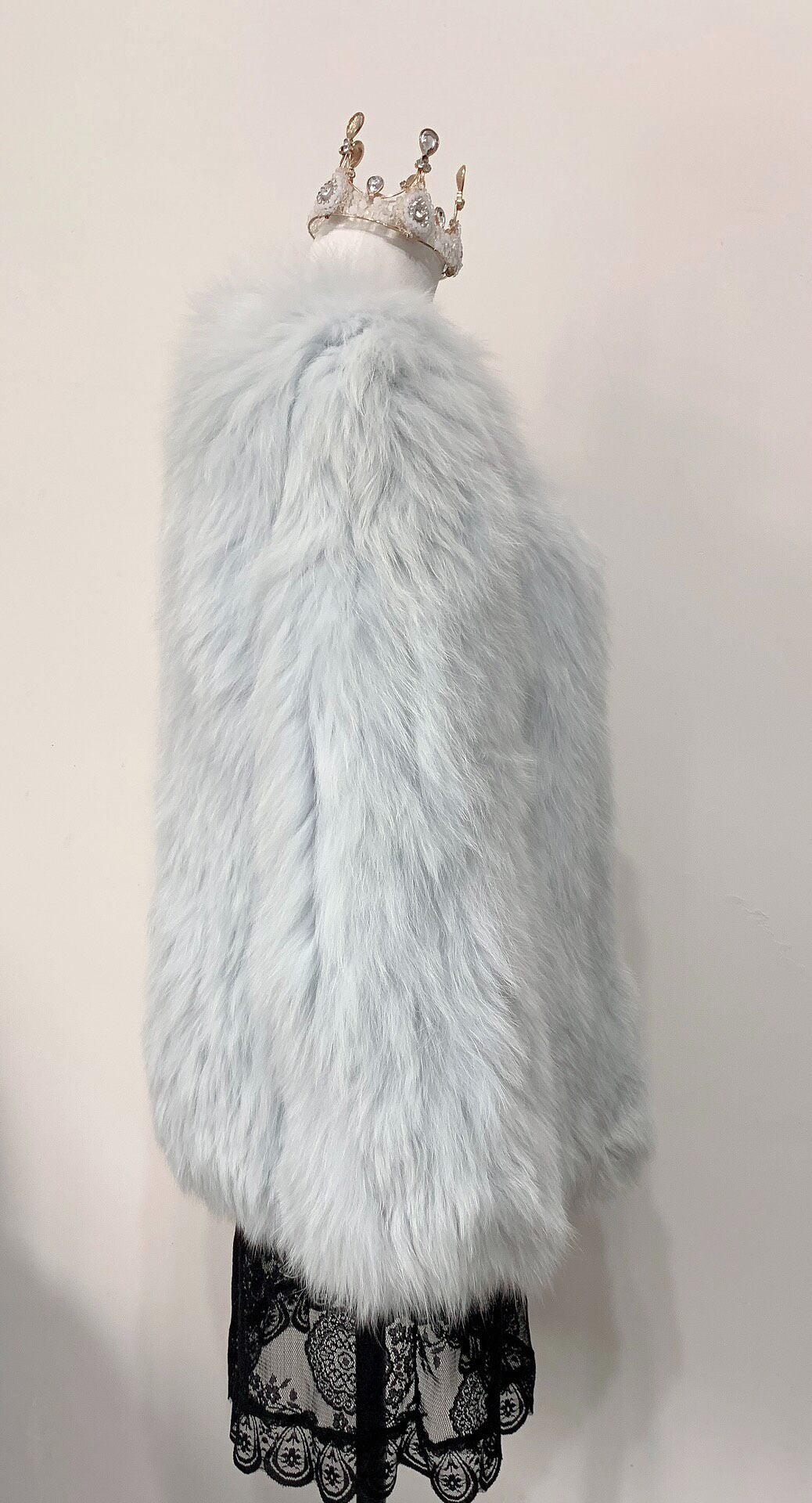 Vintage Blue Genuine Fur Coat