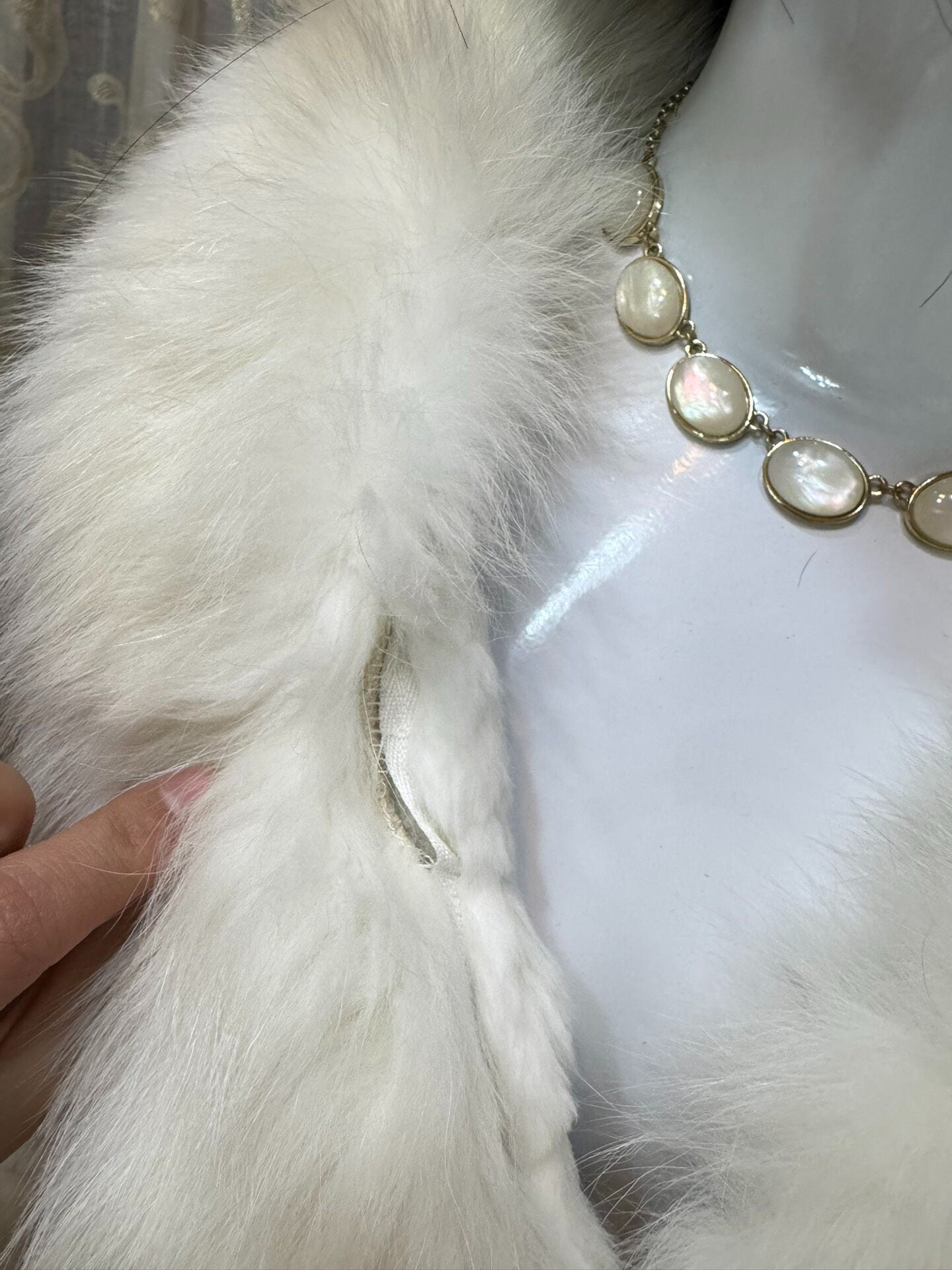 Vintage White Genuine Fur Coat