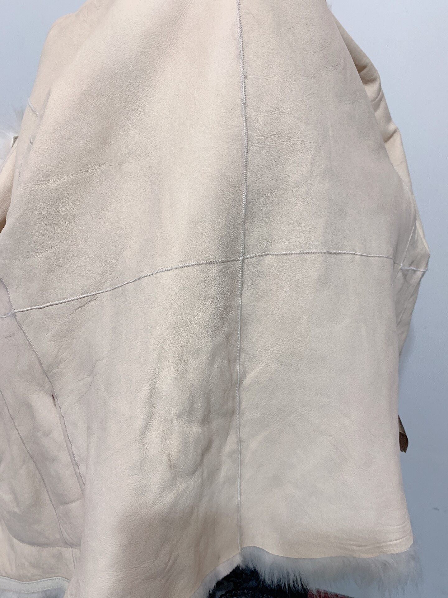 Vintage White Genuine Fur Coat