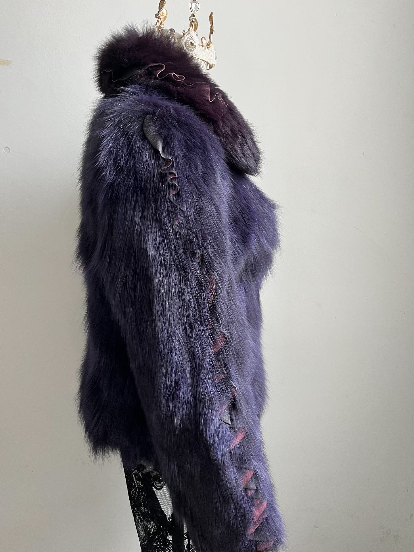Vintage Purple Genuine Fur Coat