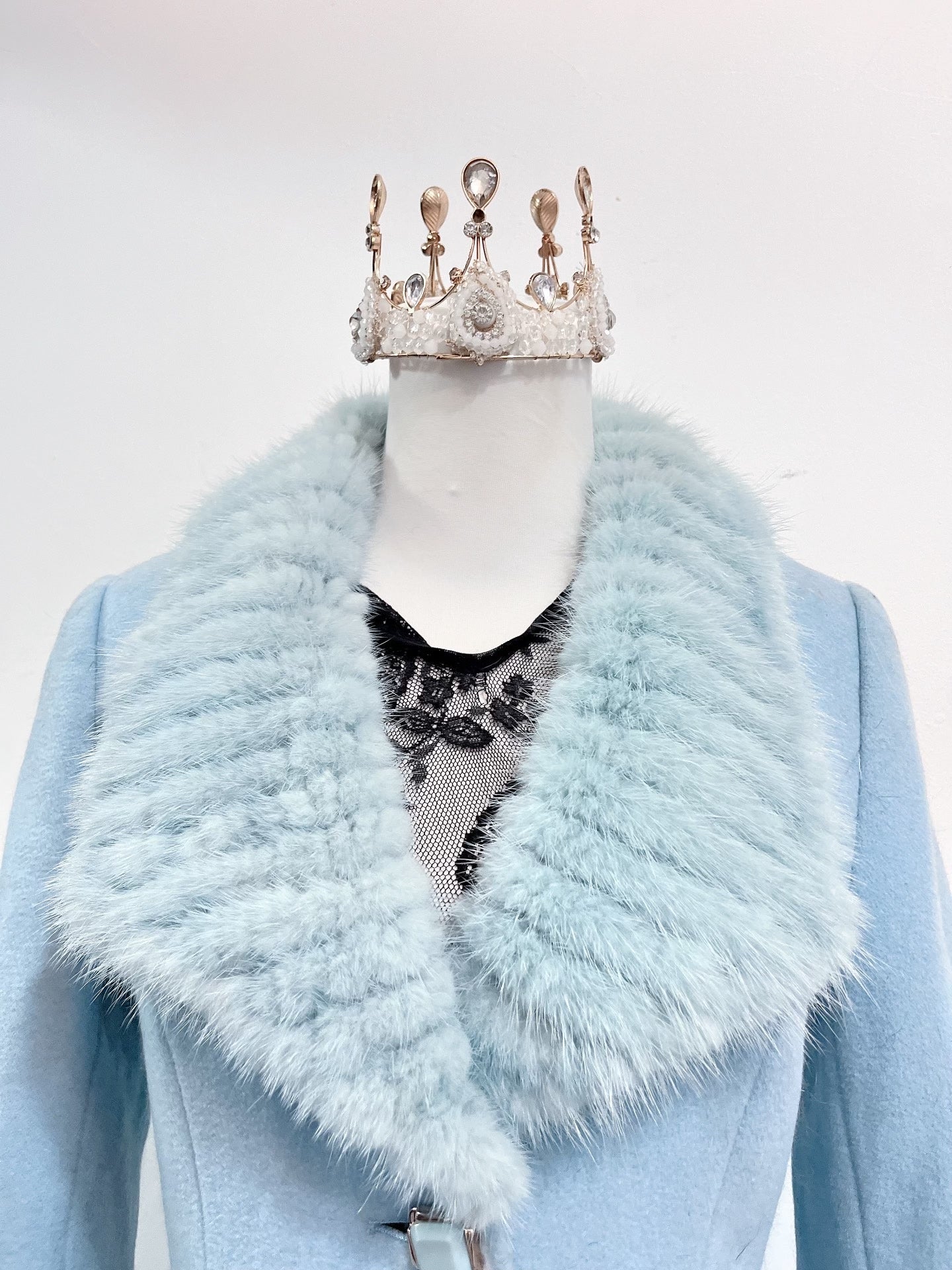 Vintage Blue Genuine Fur Coat