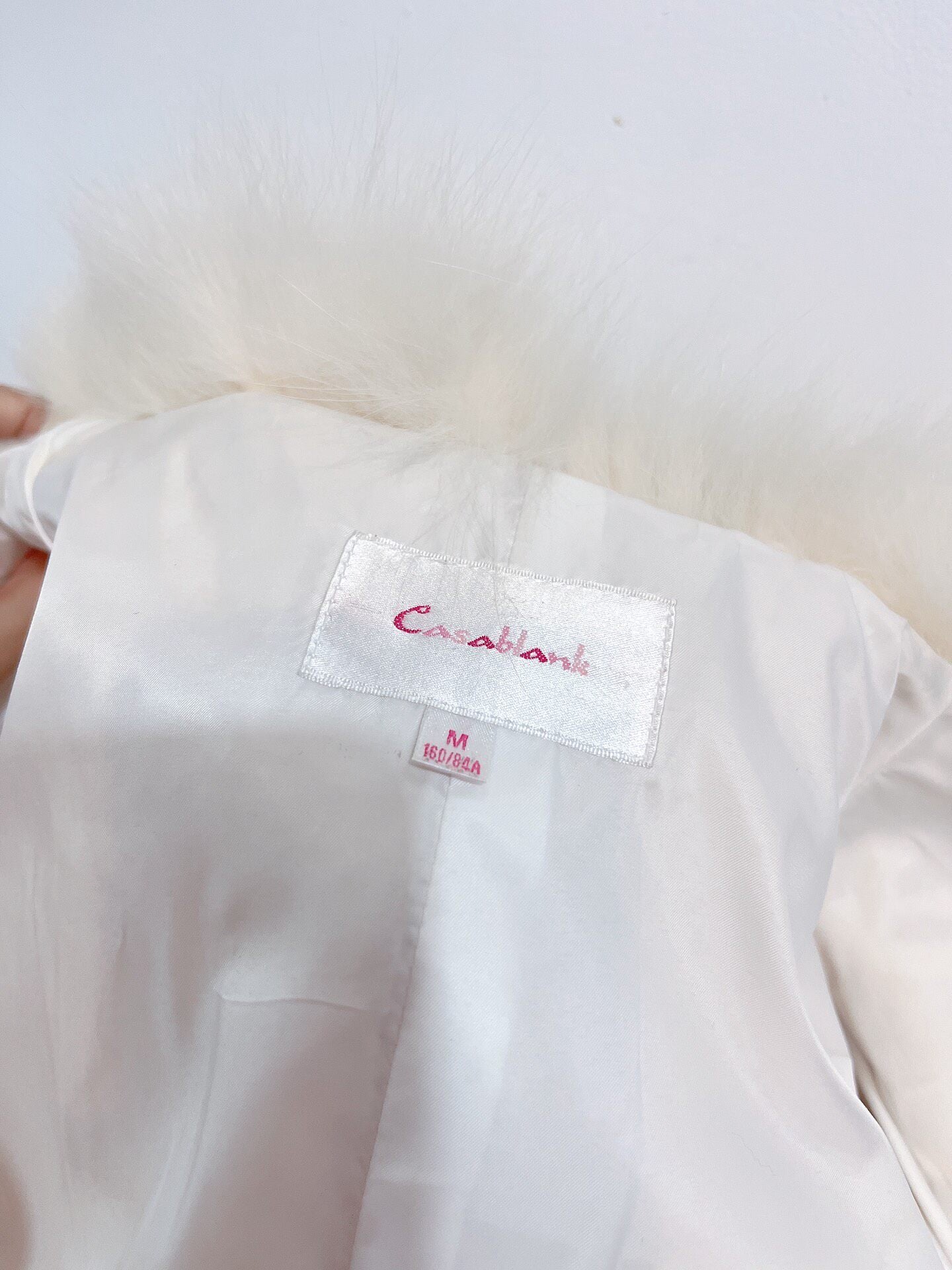 Vintage White Genuine Fur Coat