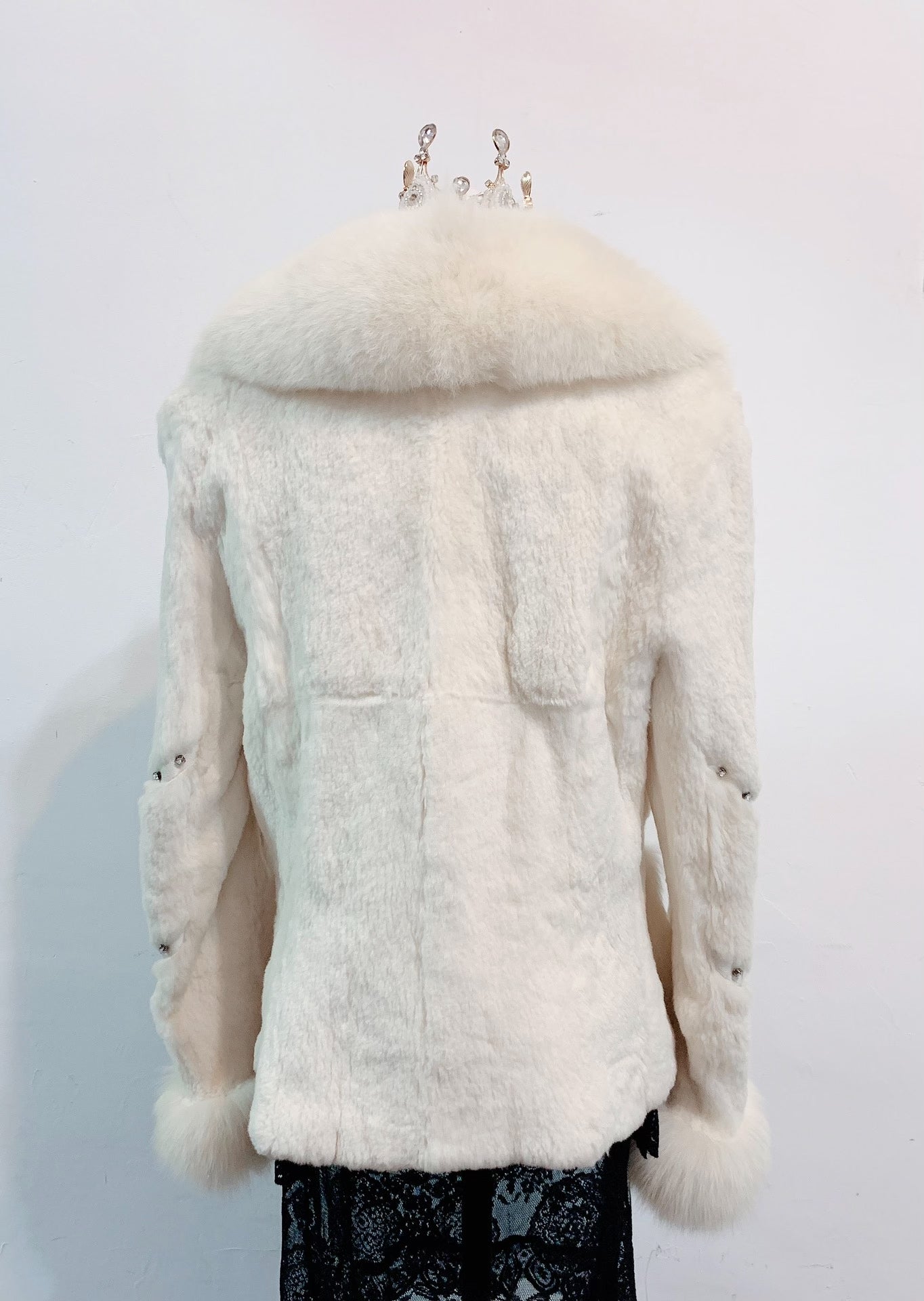 Vintage White Genuine Fur Coat