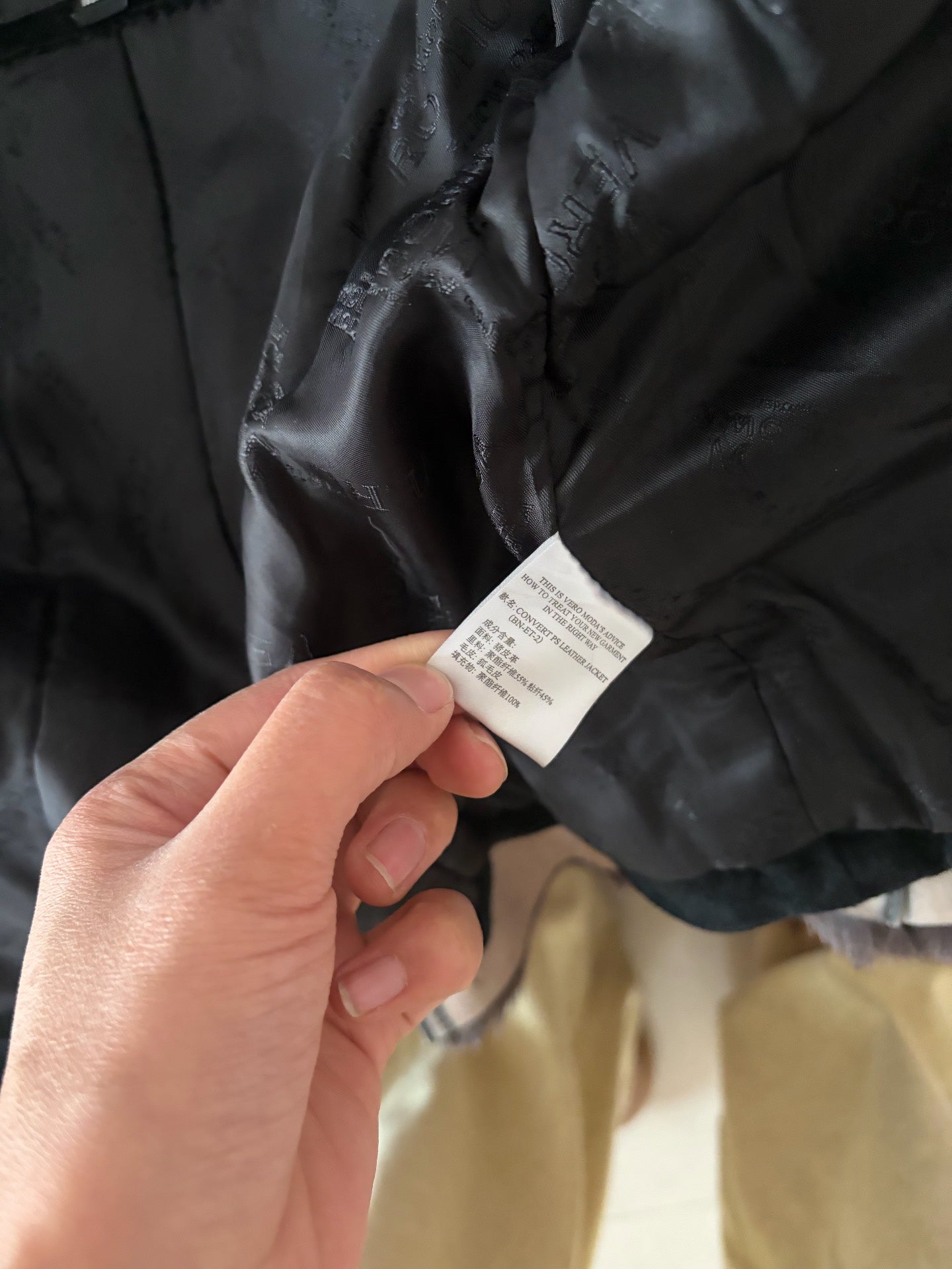 Vintage black Genuine fur and leather coat