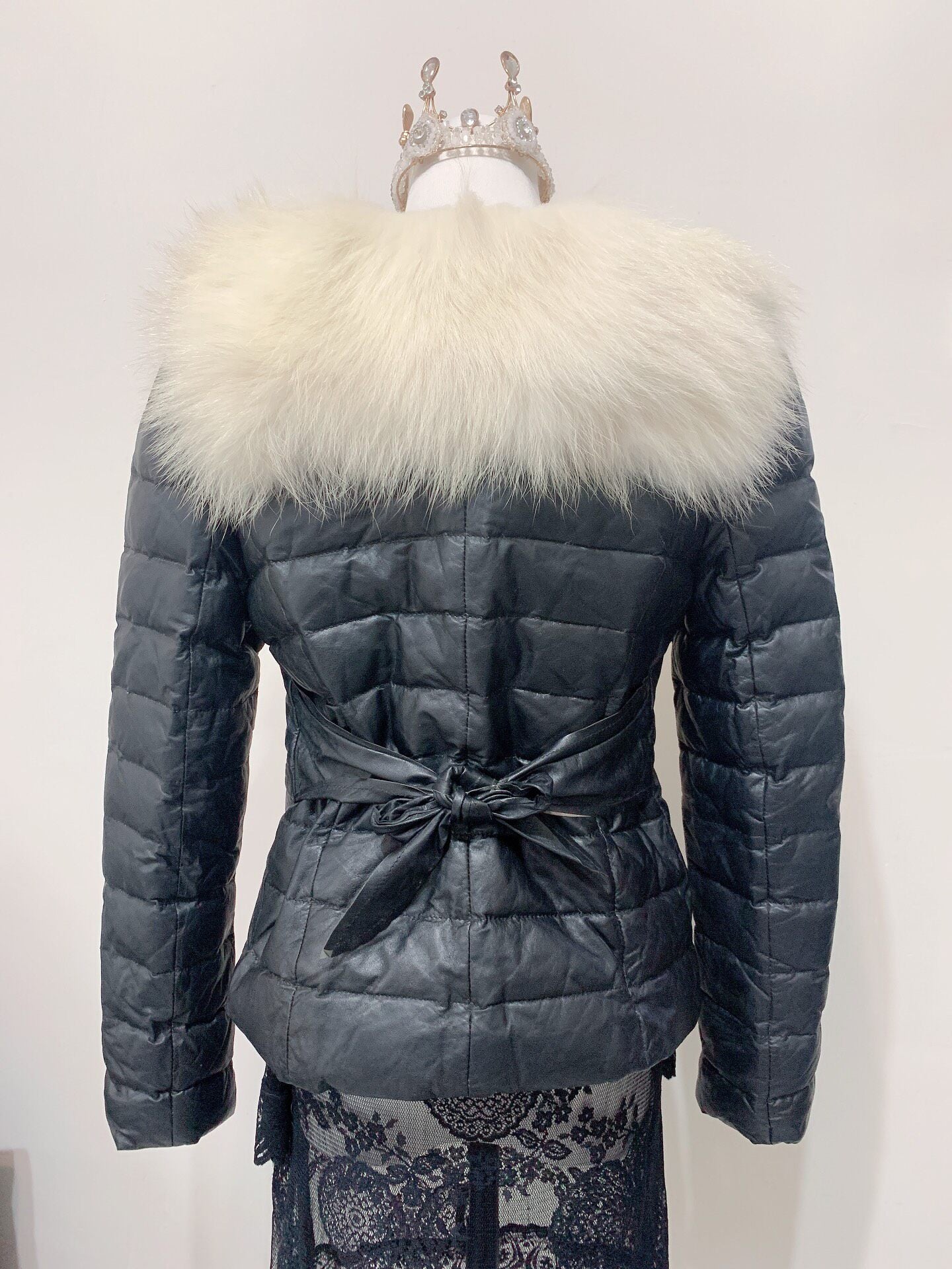 Vintage Black Genuine Fur Coat