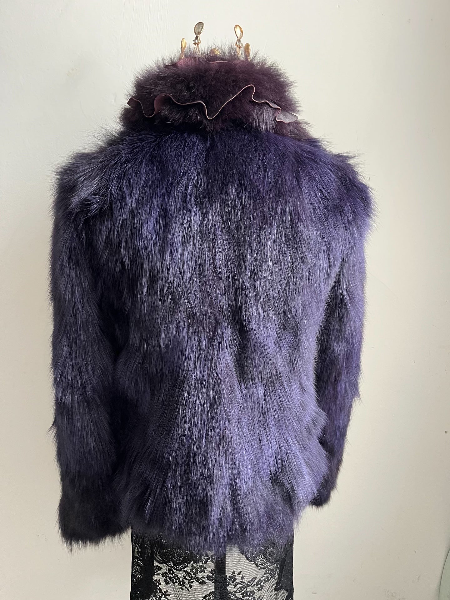 Vintage Purple Genuine Fur Coat