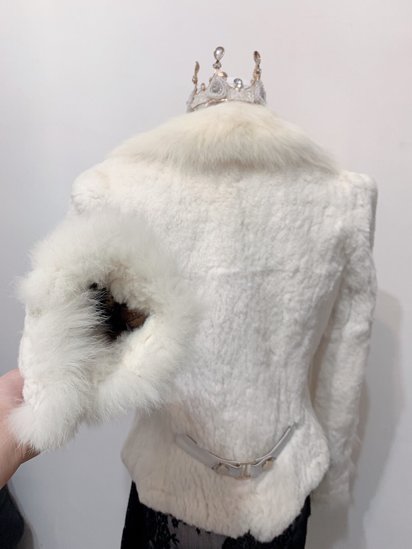 Vintage White Genuine Fur Coat